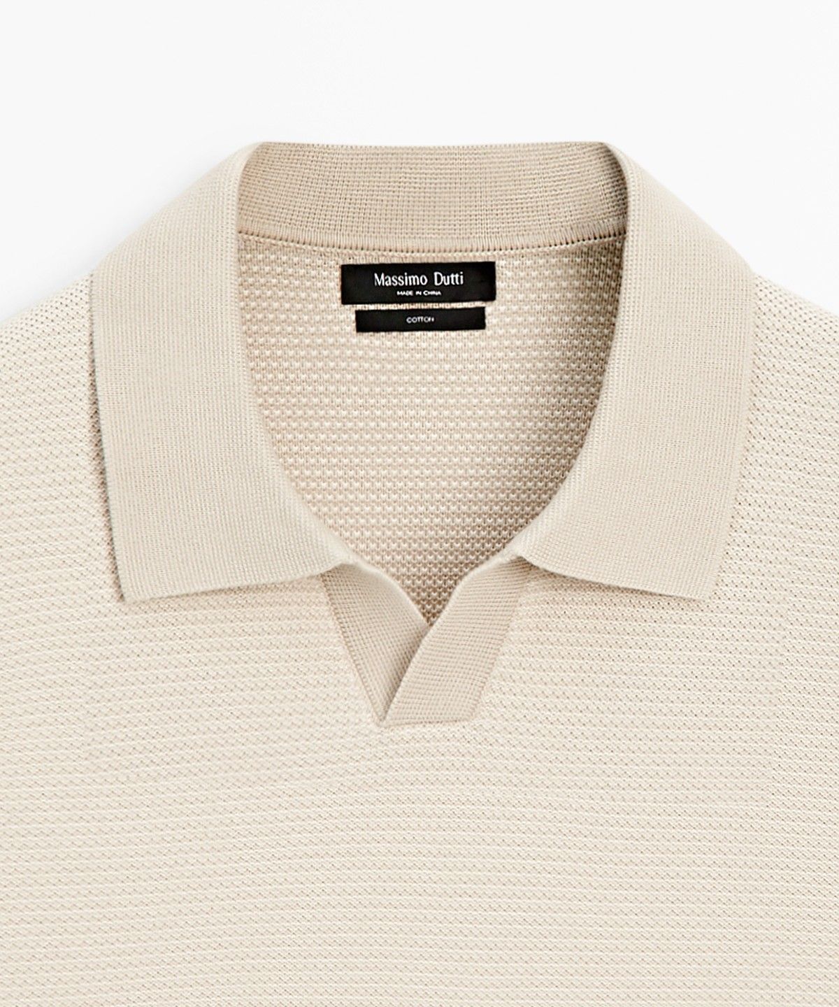 마시모두띠(MASSIMO DUTTI) 100% 코튼 콘트라스트 니트 폴로 스웨터