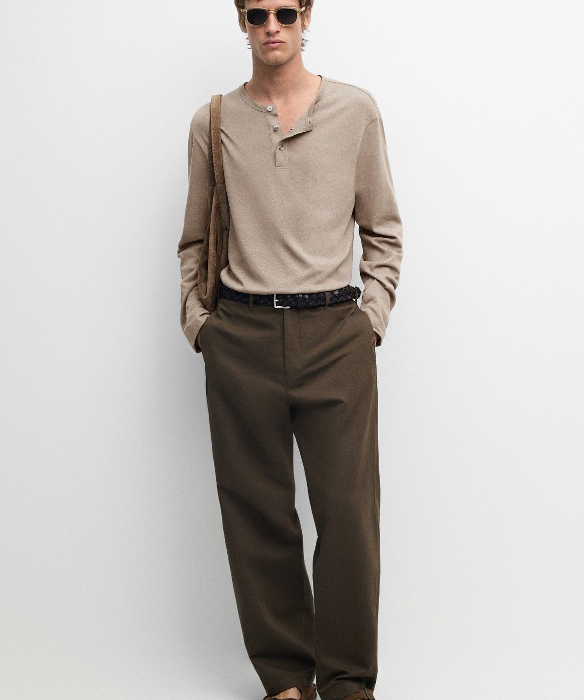 마시모두띠(MASSIMO DUTTI) 린넨 코튼 스트레이트 핏 팬츠