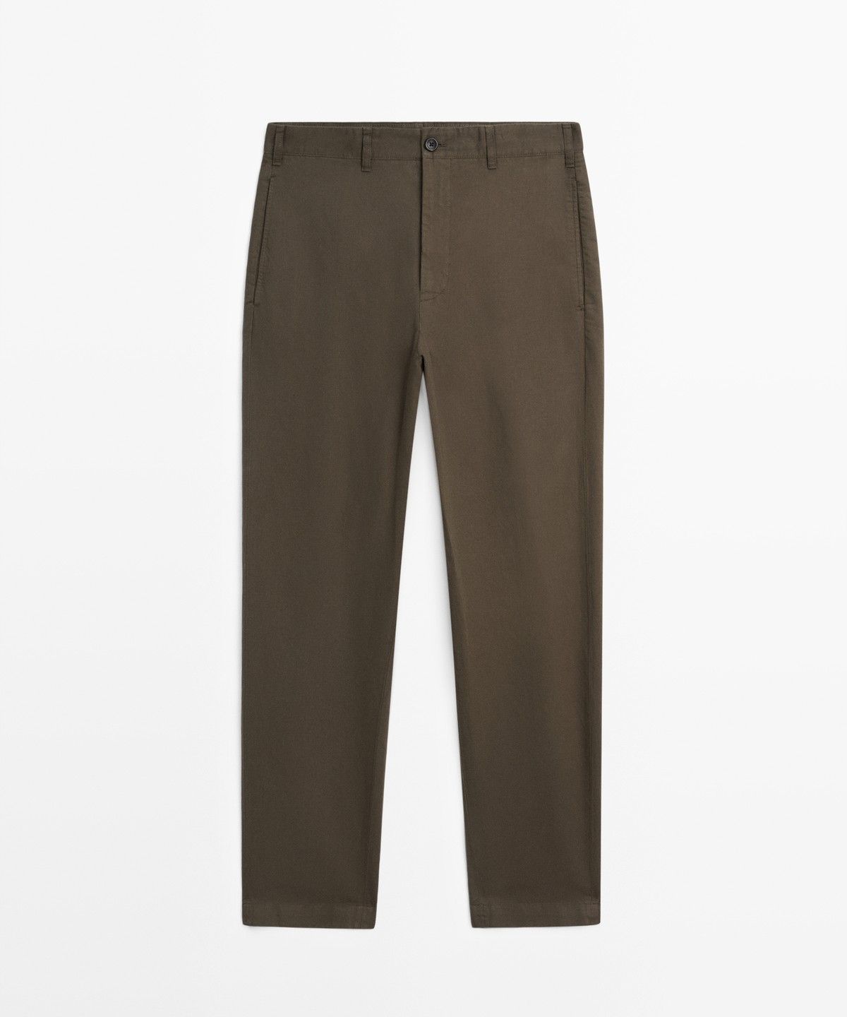 마시모두띠(MASSIMO DUTTI) 린넨 코튼 스트레이트 핏 팬츠