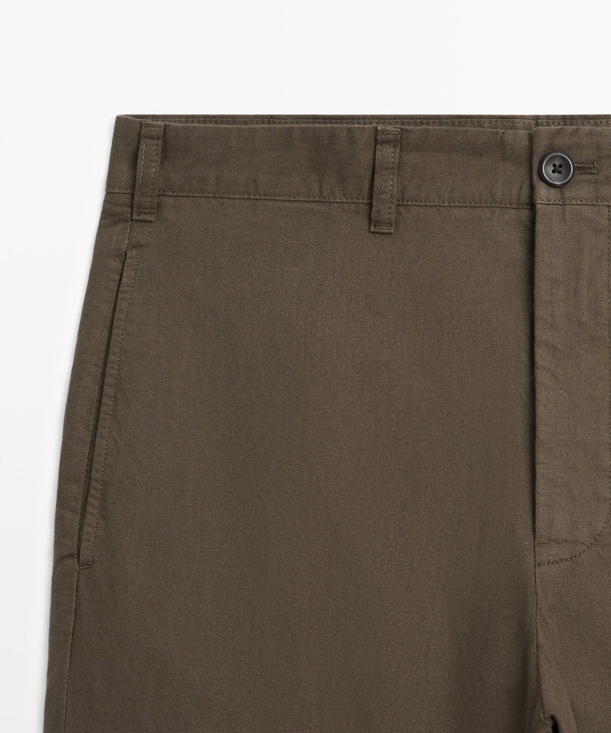 마시모두띠(MASSIMO DUTTI) 린넨 코튼 스트레이트 핏 팬츠