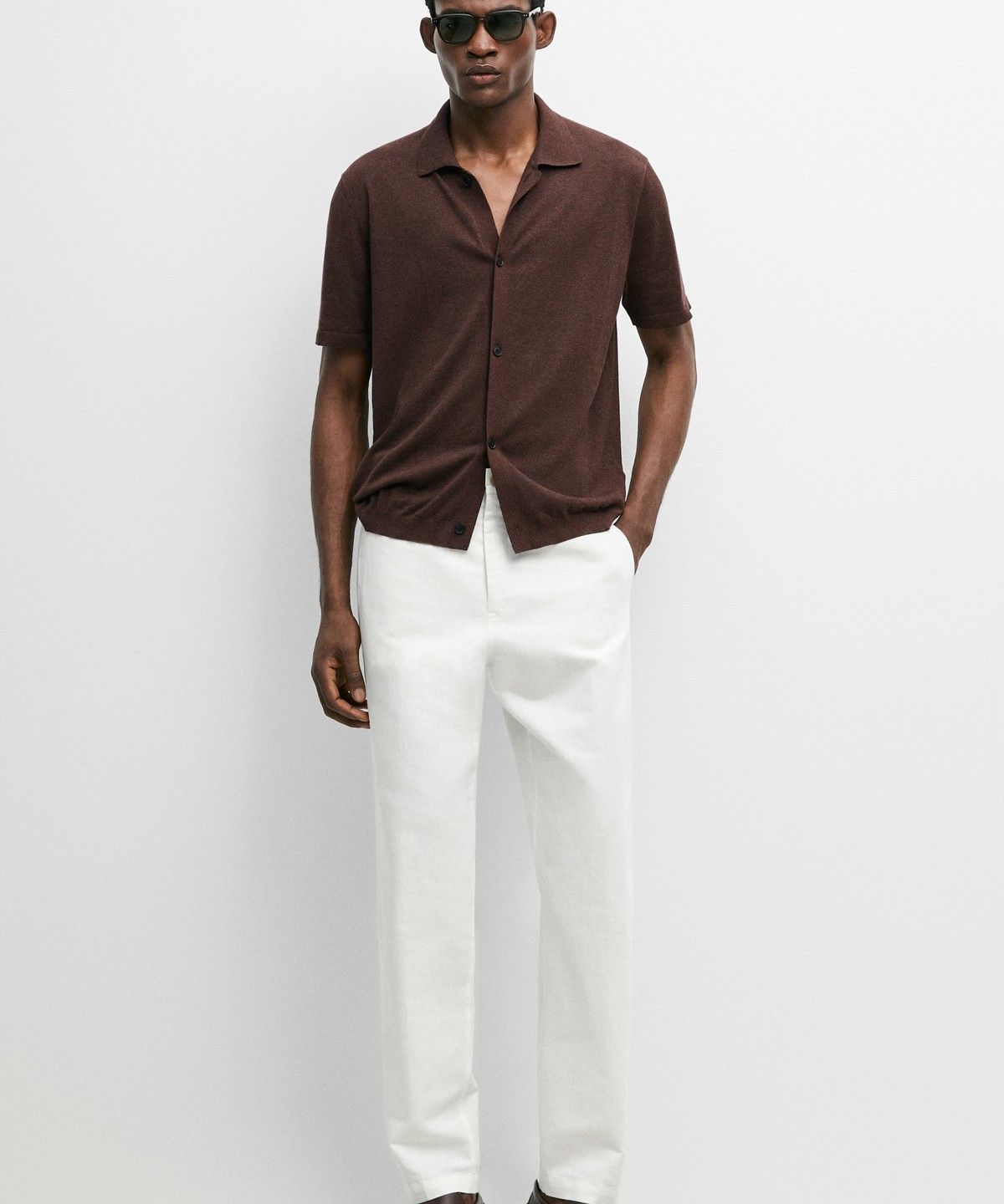 마시모두띠(MASSIMO DUTTI) 린넨 코튼 스트레이트 핏 팬츠