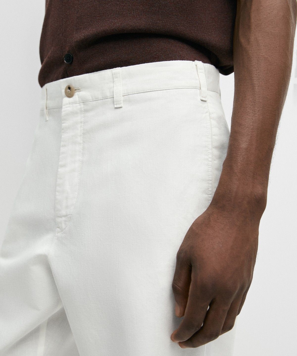 마시모두띠(MASSIMO DUTTI) 린넨 코튼 스트레이트 핏 팬츠