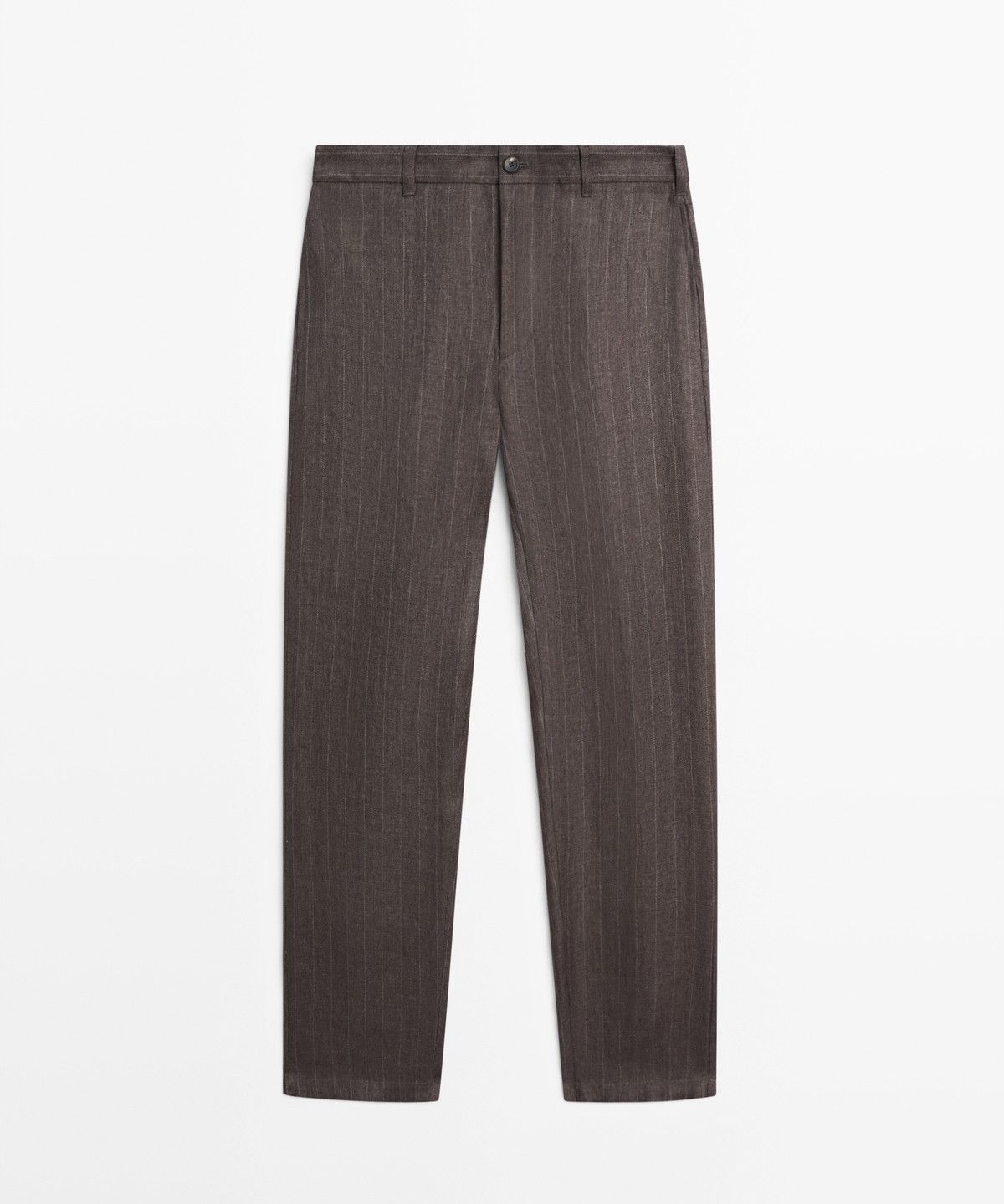 마시모두띠(MASSIMO DUTTI) 100% 린넨 스트라이프 스트레이트 핏 팬츠