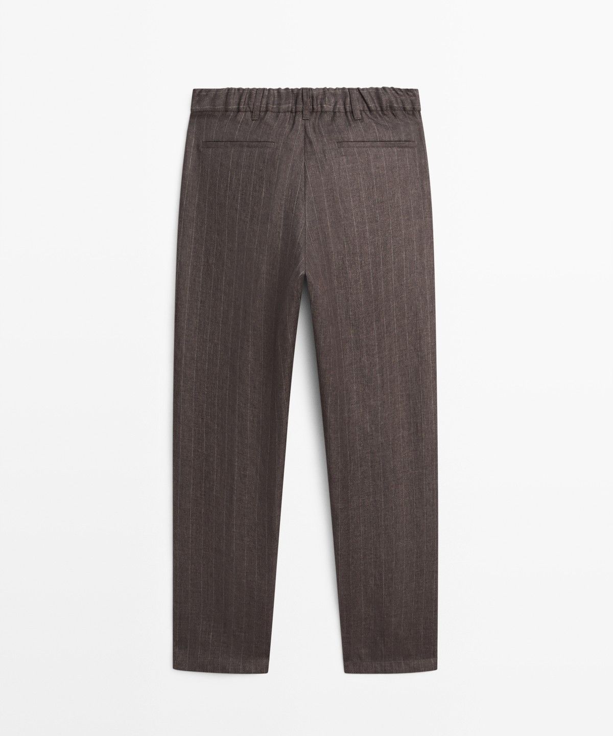 마시모두띠(MASSIMO DUTTI) 100% 린넨 스트라이프 스트레이트 핏 팬츠