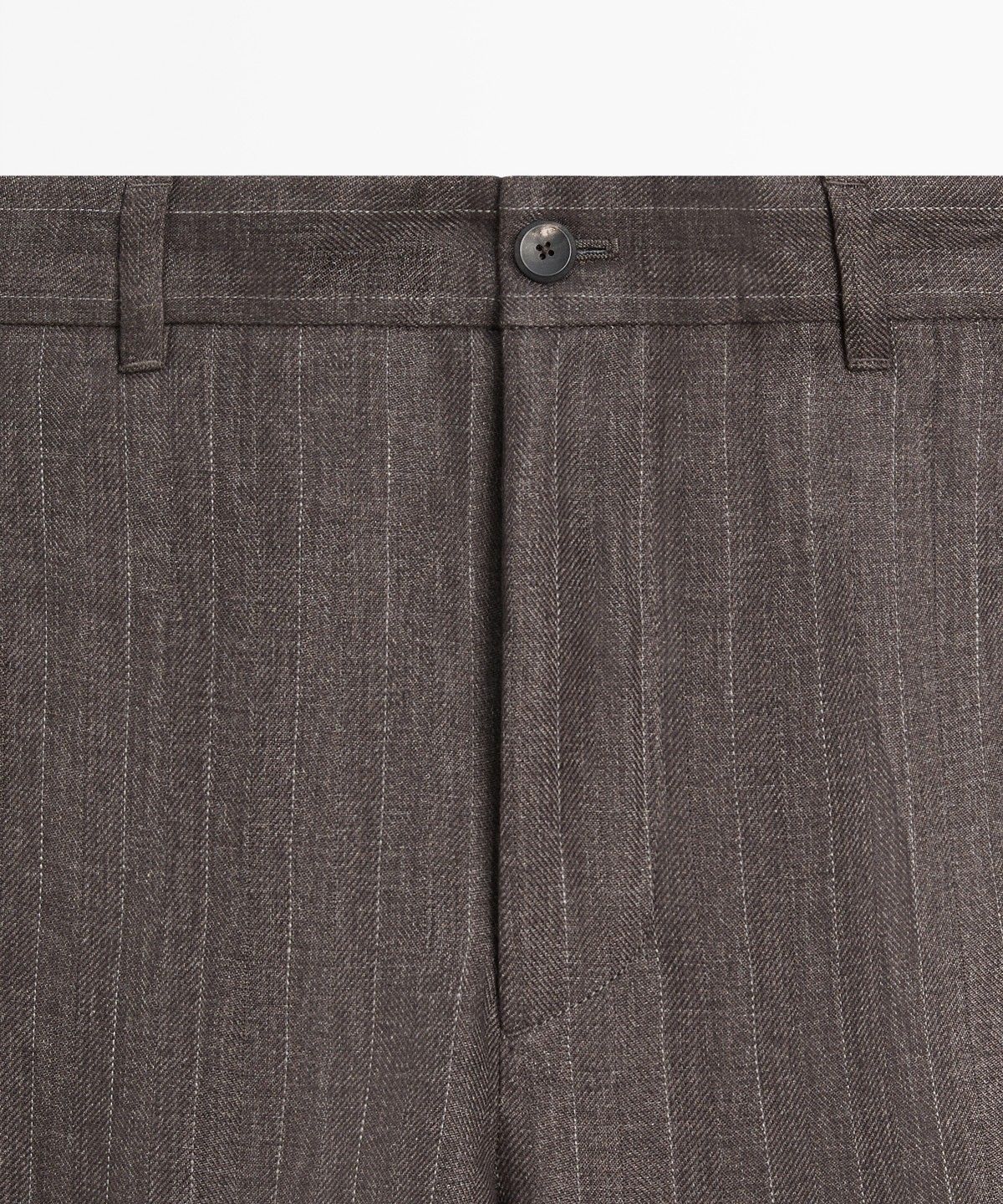 마시모두띠(MASSIMO DUTTI) 100% 린넨 스트라이프 스트레이트 핏 팬츠