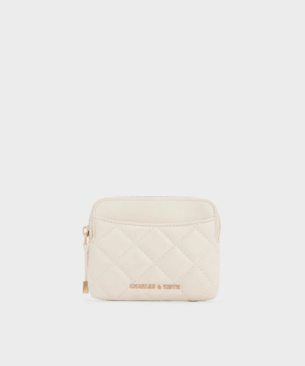 찰스앤키스(CHARLES & KEITH) 알바 메탈릭 퀼티드 탑-지퍼 카드 홀더 2colors CK6-50681238