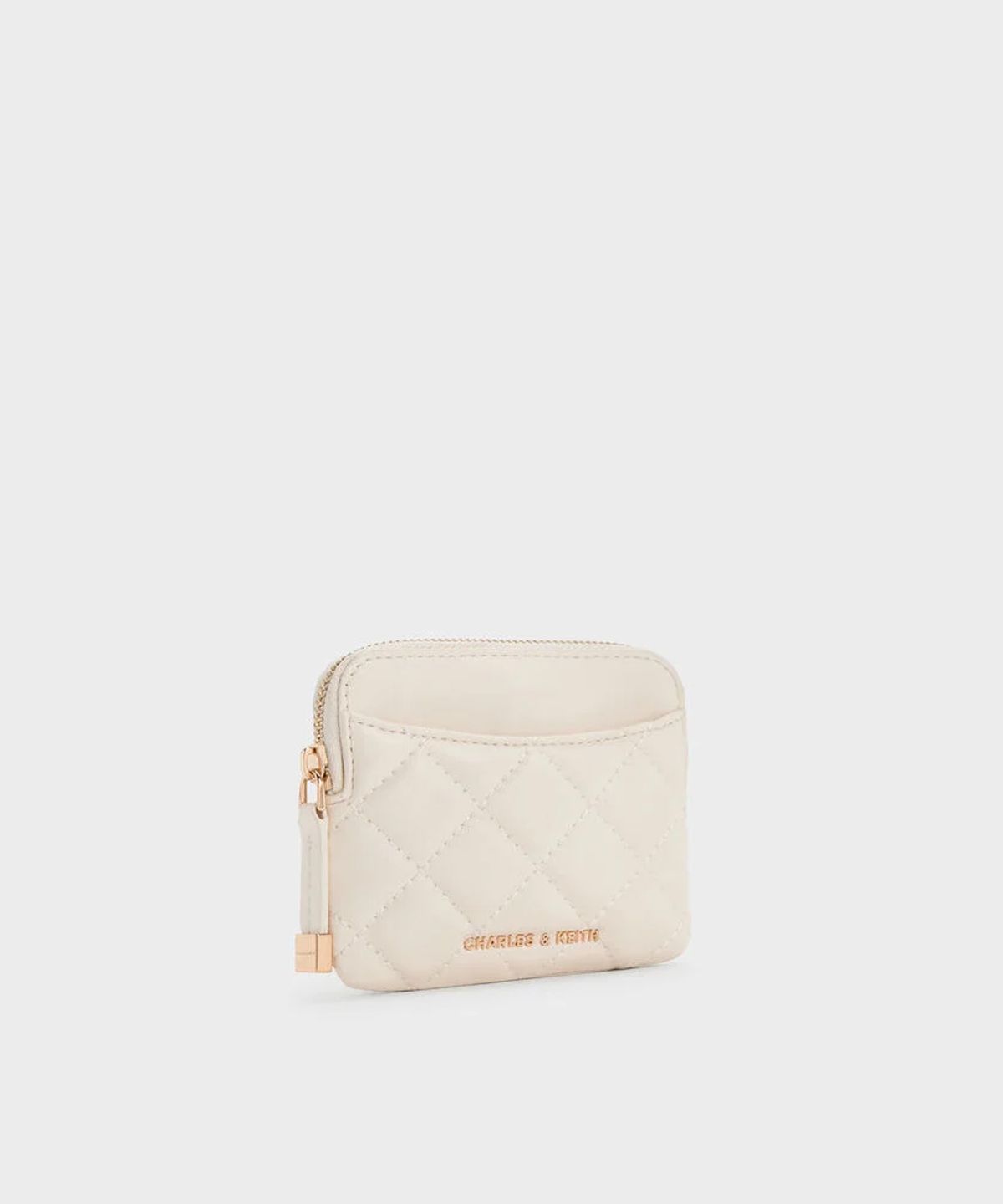 찰스앤키스(CHARLES & KEITH) 알바 메탈릭 퀼티드 탑-지퍼 카드 홀더 2colors CK6-50681238