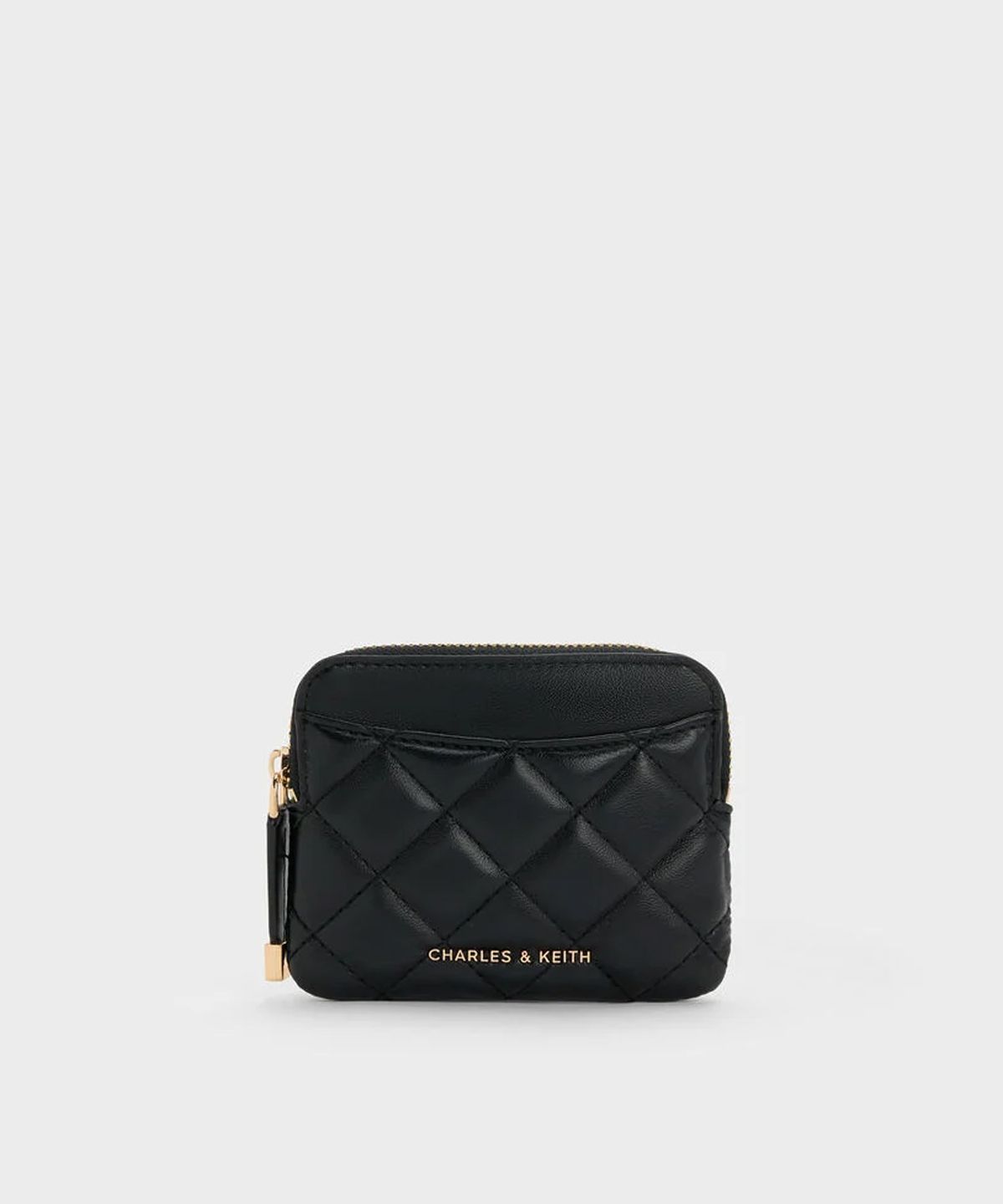 찰스앤키스(CHARLES & KEITH) 알바 메탈릭 퀼티드 탑-지퍼 카드 홀더 2colors CK6-50681238