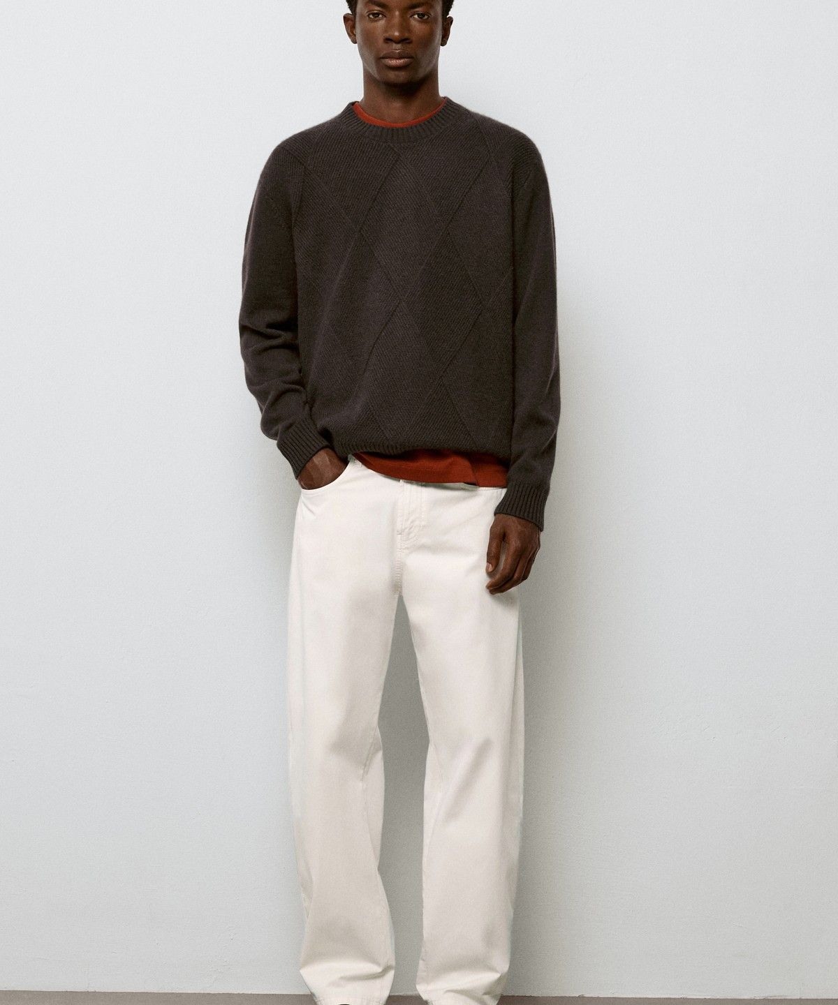 마시모두띠(MASSIMO DUTTI) 포플린 배럴핏 데님 팬츠