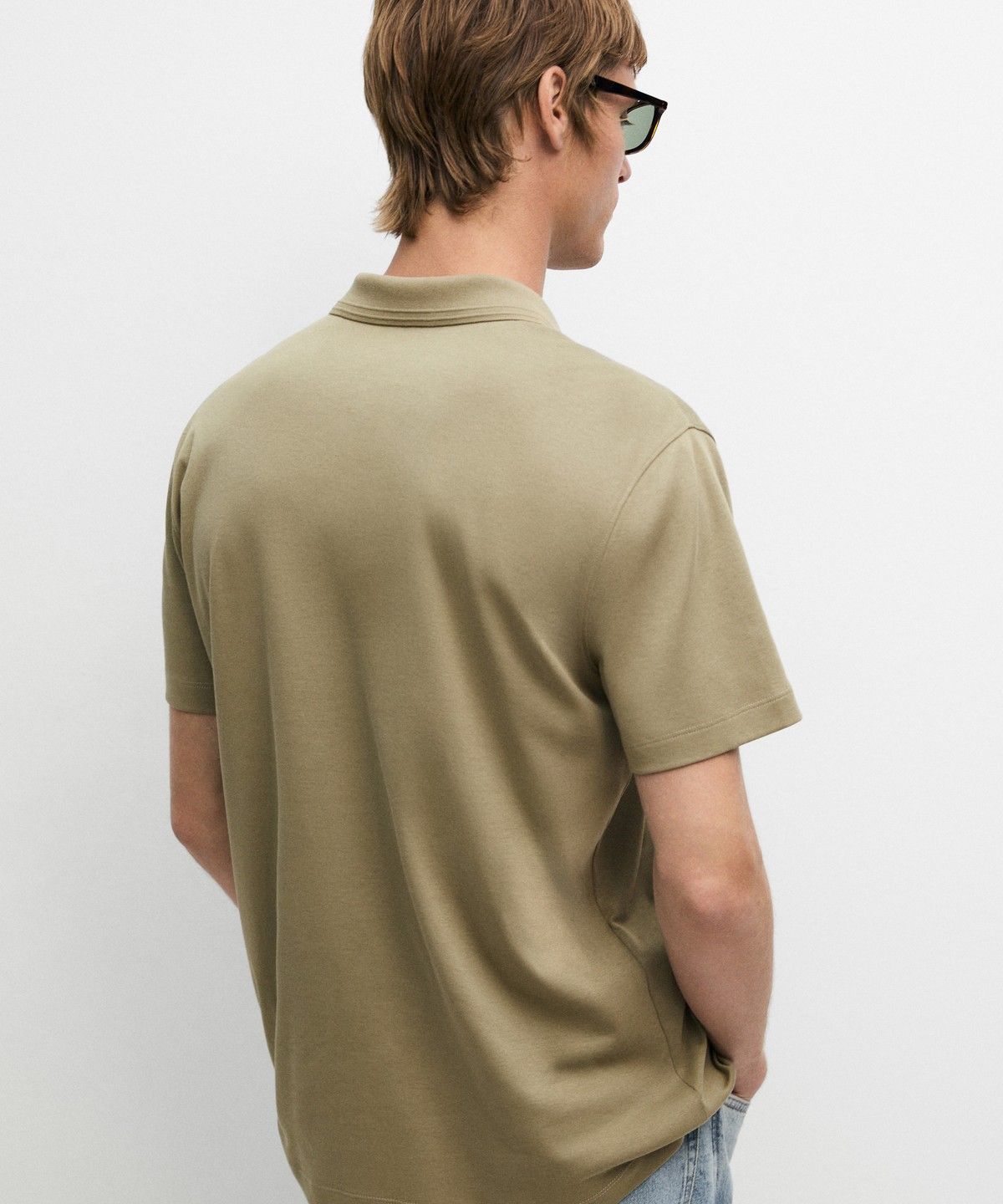 마시모두띠(MASSIMO DUTTI) 100% 코튼 브이넥 니트 폴로셔츠
