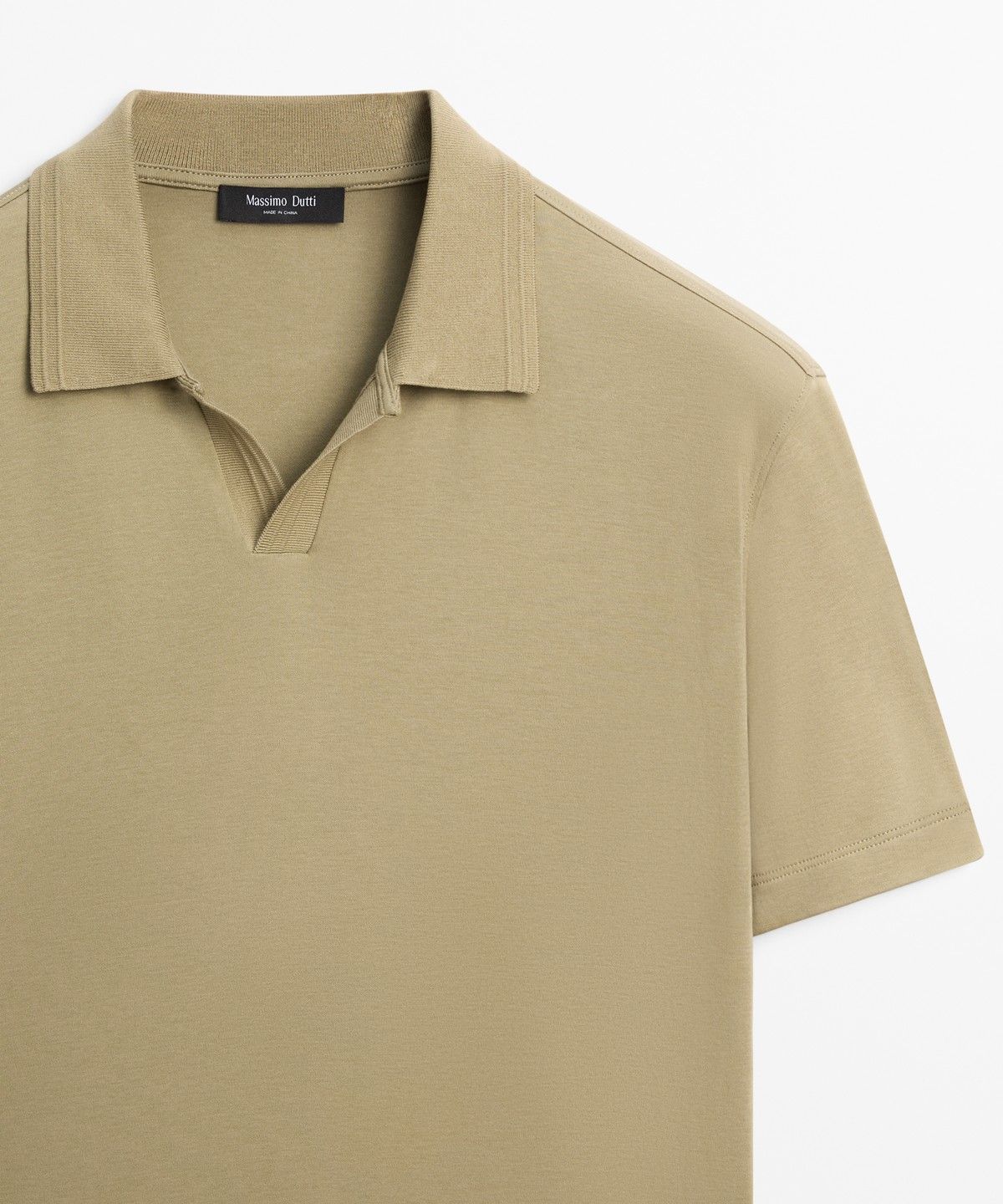 마시모두띠(MASSIMO DUTTI) 100% 코튼 브이넥 니트 폴로셔츠
