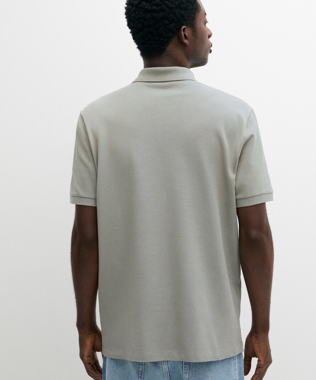 마시모두띠(MASSIMO DUTTI) 마이크로 텍스처드 코튼 피케 폴로 셔츠