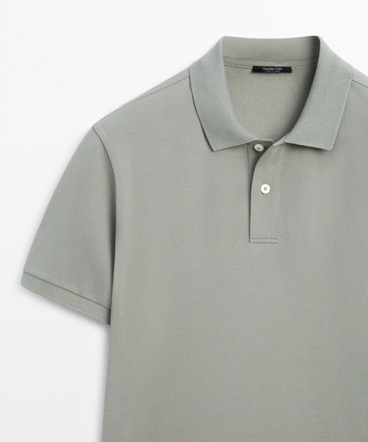 마시모두띠(MASSIMO DUTTI) 마이크로 텍스처드 코튼 피케 폴로 셔츠