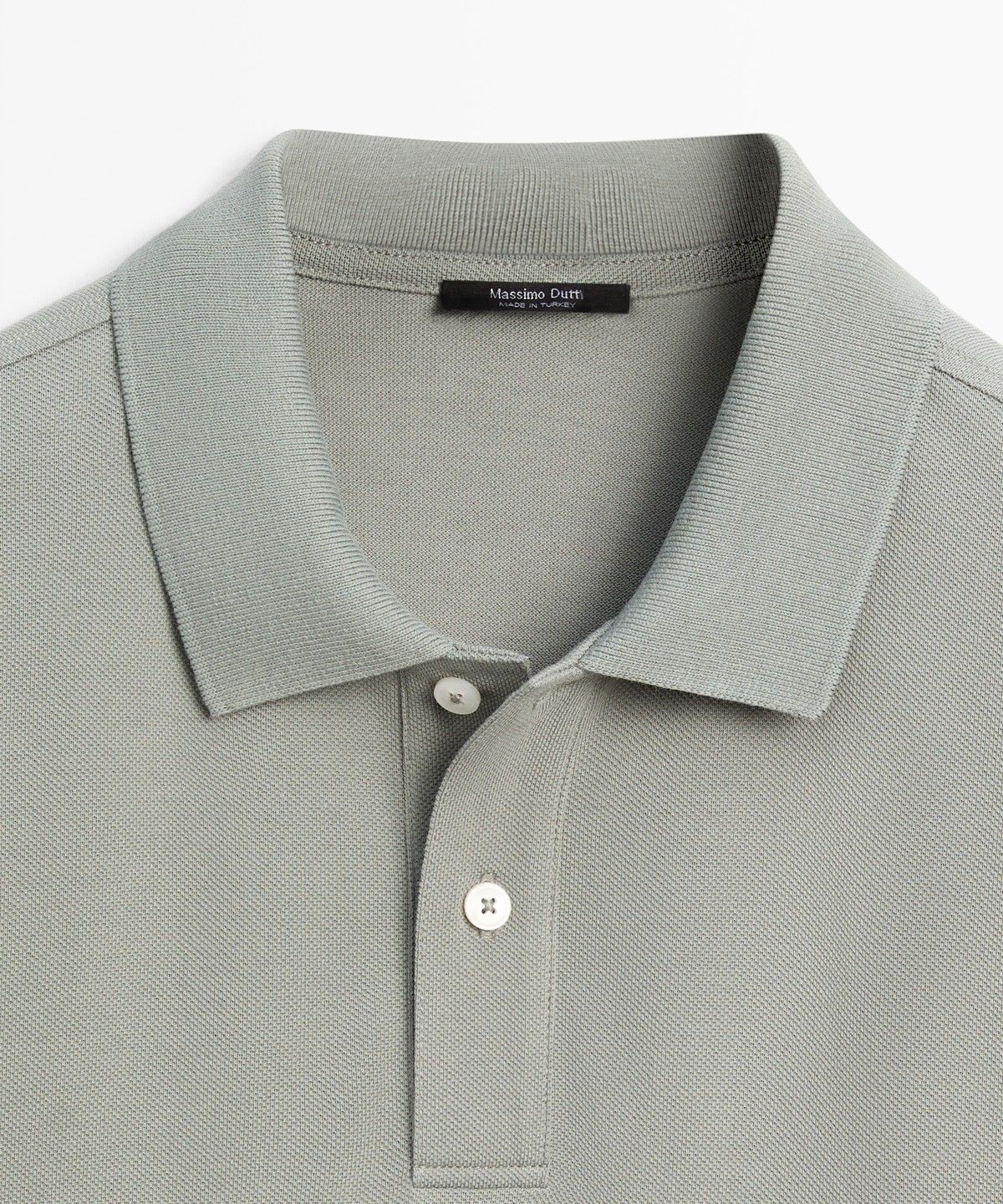 마시모두띠(MASSIMO DUTTI) 마이크로 텍스처드 코튼 피케 폴로 셔츠