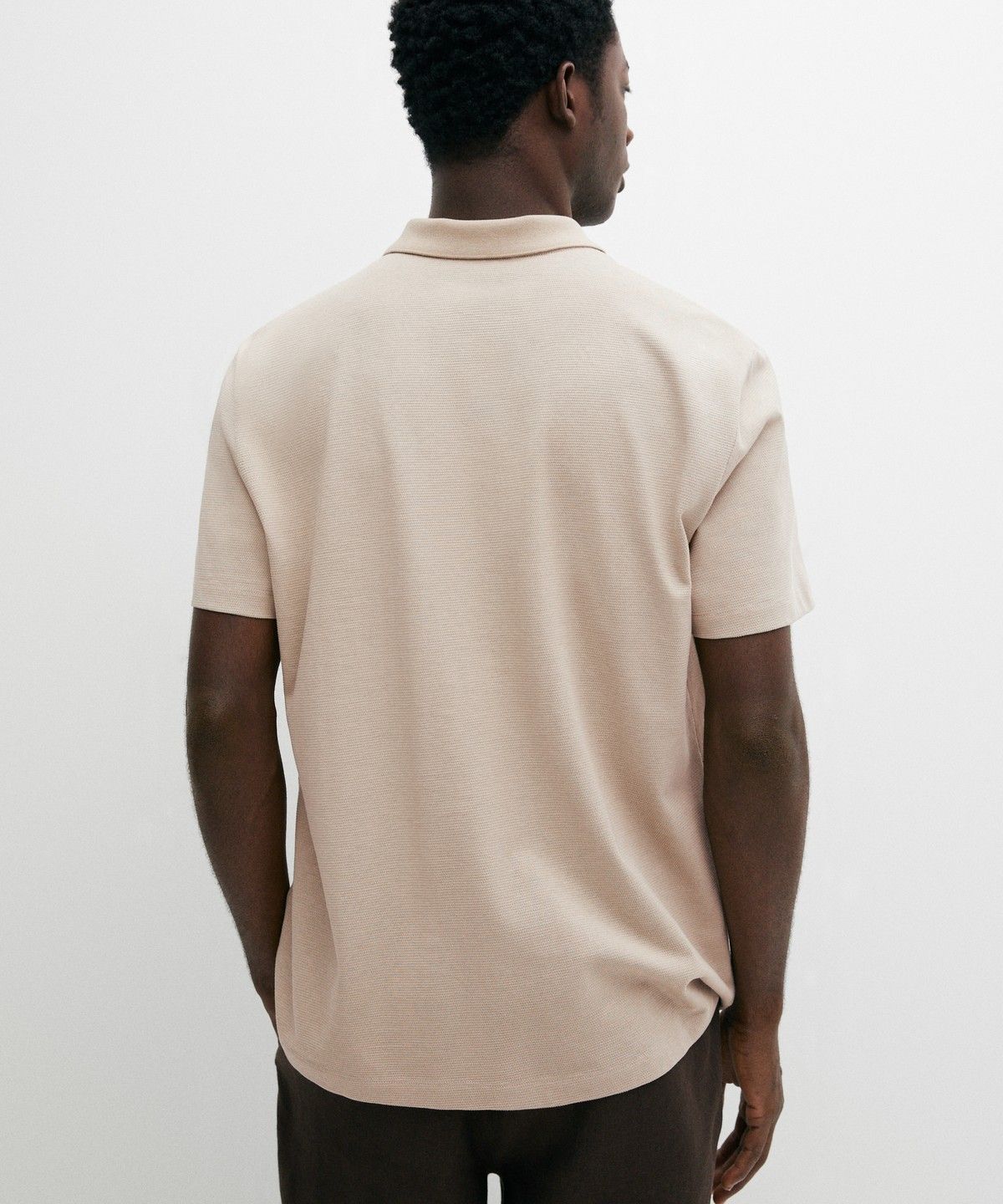 마시모두띠(MASSIMO DUTTI) 텍스처드 100% 코튼 폴로 셔츠