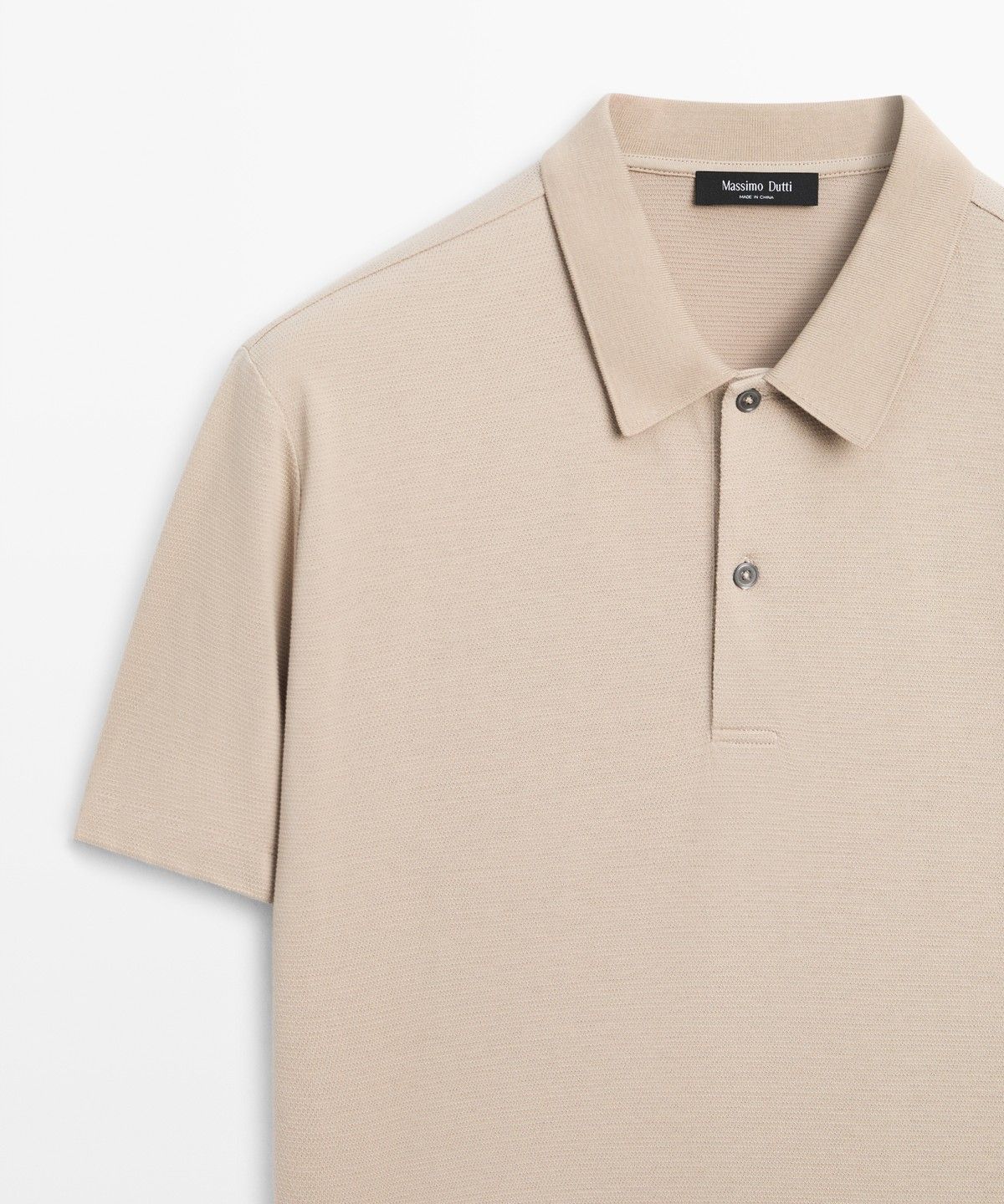 마시모두띠(MASSIMO DUTTI) 텍스처드 100% 코튼 폴로 셔츠