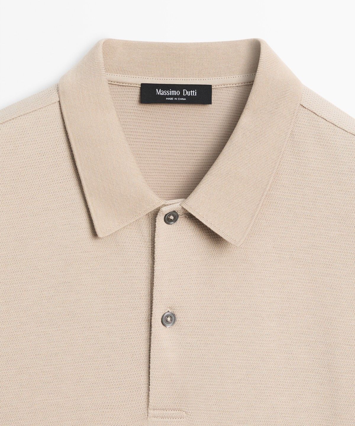 마시모두띠(MASSIMO DUTTI) 텍스처드 100% 코튼 폴로 셔츠