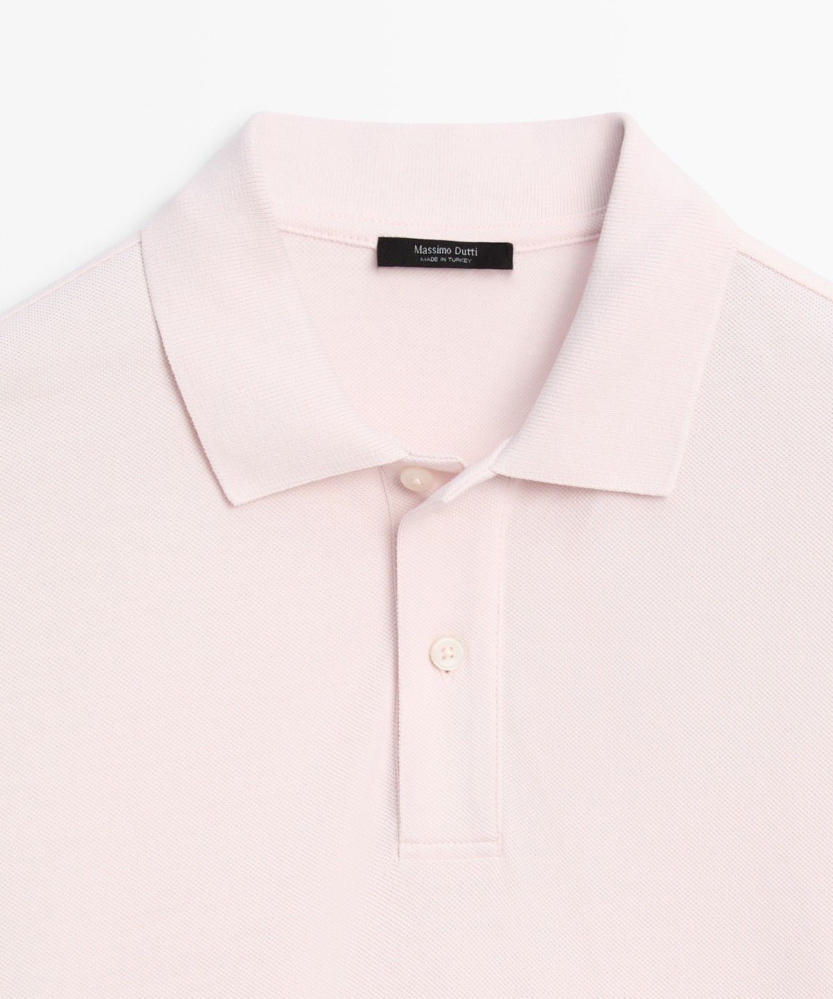 마시모두띠(MASSIMO DUTTI) 마이크로 텍스처드 코튼 피케 폴로 셔츠