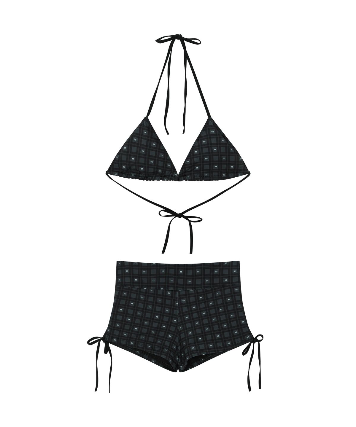 애즈온(ASON) LAZE CHECK BIKINI SET / BLACK