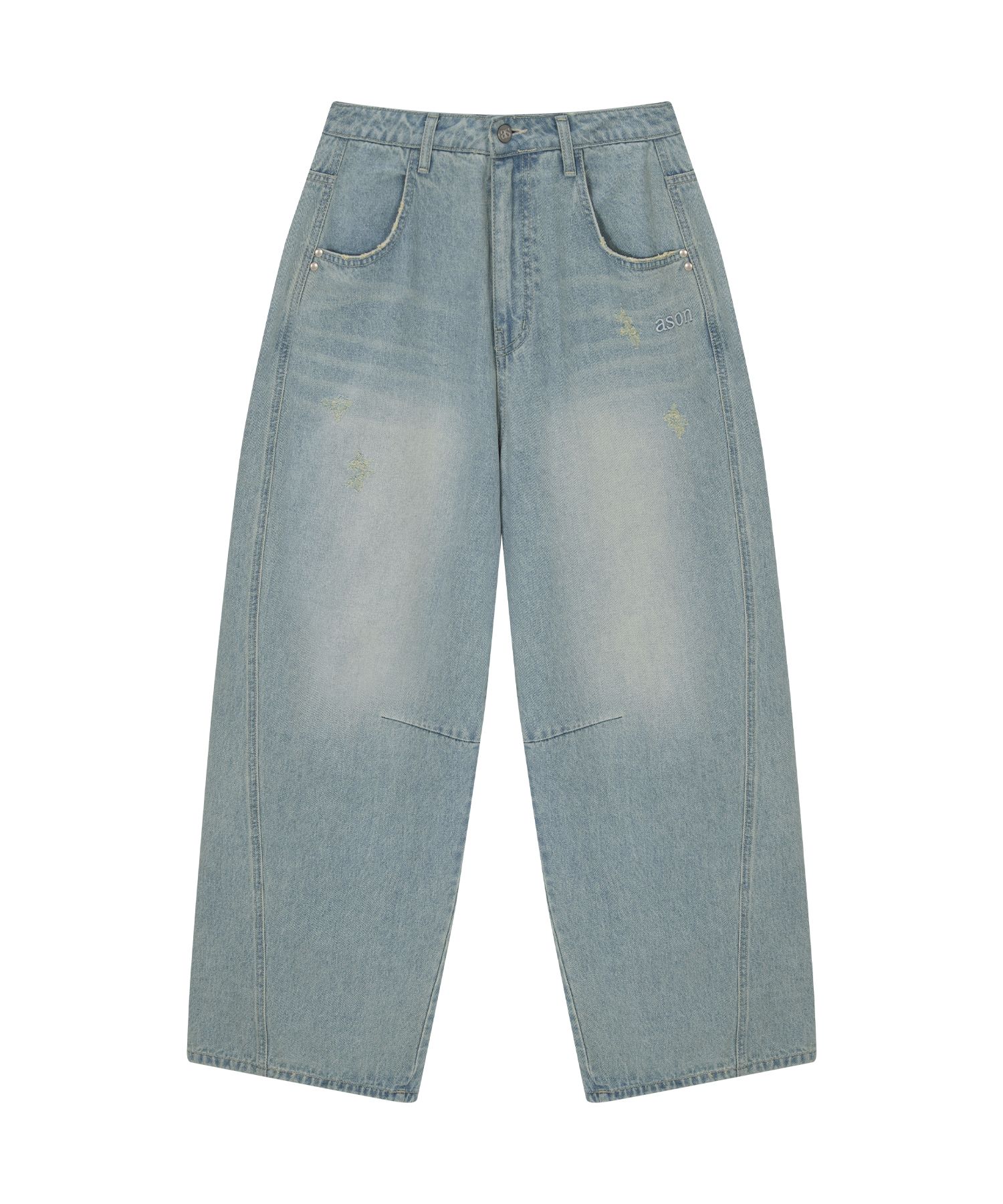 애즈온(ASON) SUNFADE DENIM PANTS / LIGHT BLUE - 사이즈 & 후기 | 무신사