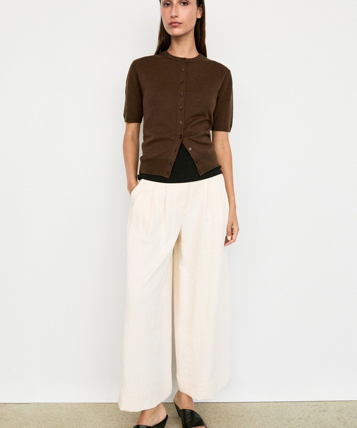 마시모두띠(MASSIMO DUTTI) 반팔 니트 가디건