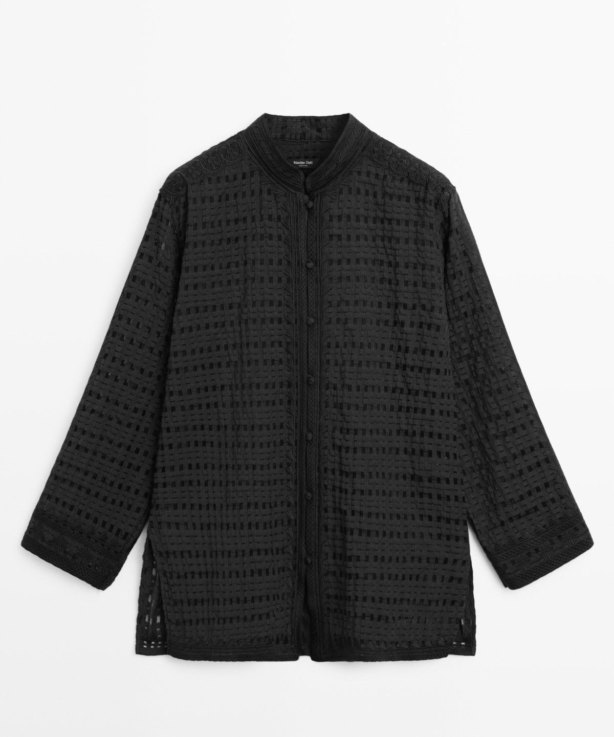 마시모두띠(MASSIMO DUTTI) 자수 디테일 플루이드 셔츠