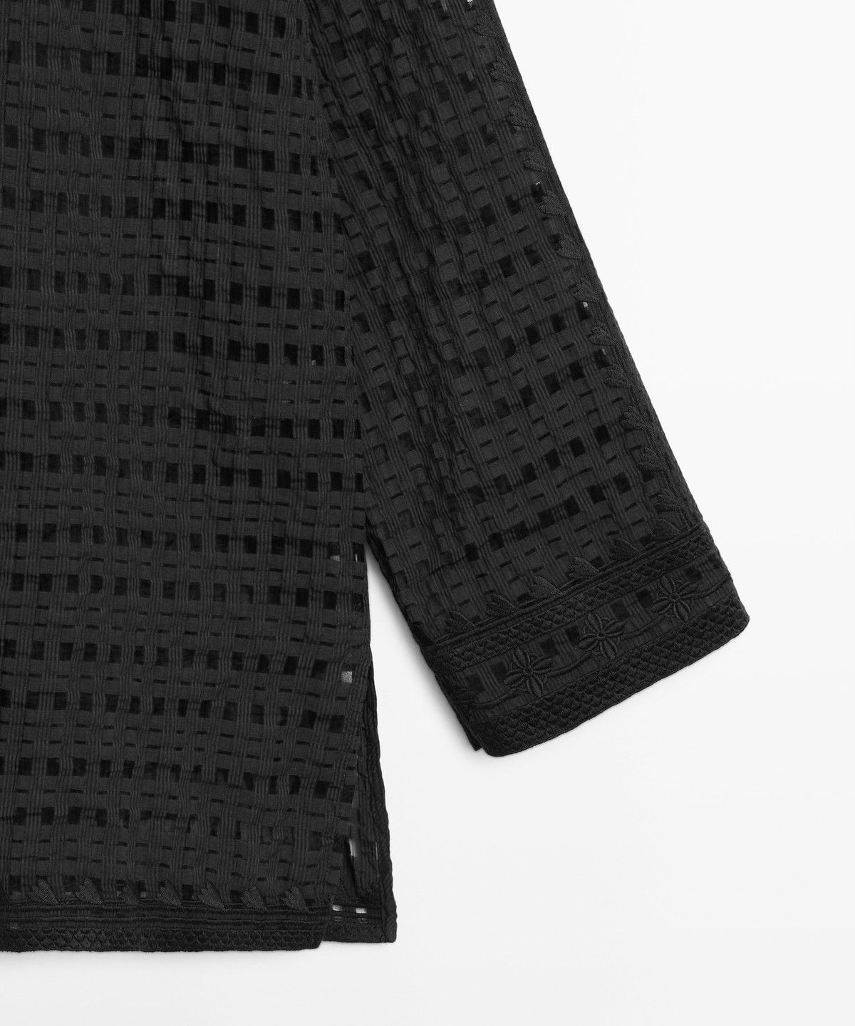 마시모두띠(MASSIMO DUTTI) 자수 디테일 플루이드 셔츠