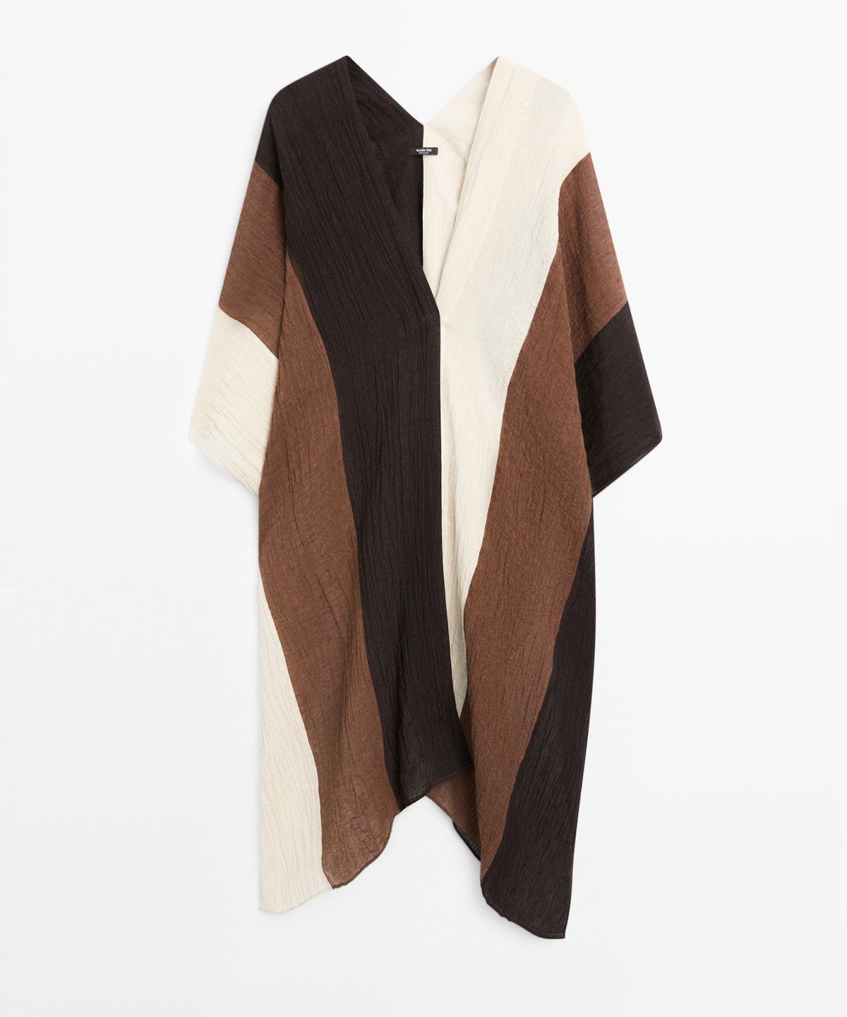 마시모두띠(MASSIMO DUTTI) 텍스처 린넨 블렌드 트리컬러 카프탄