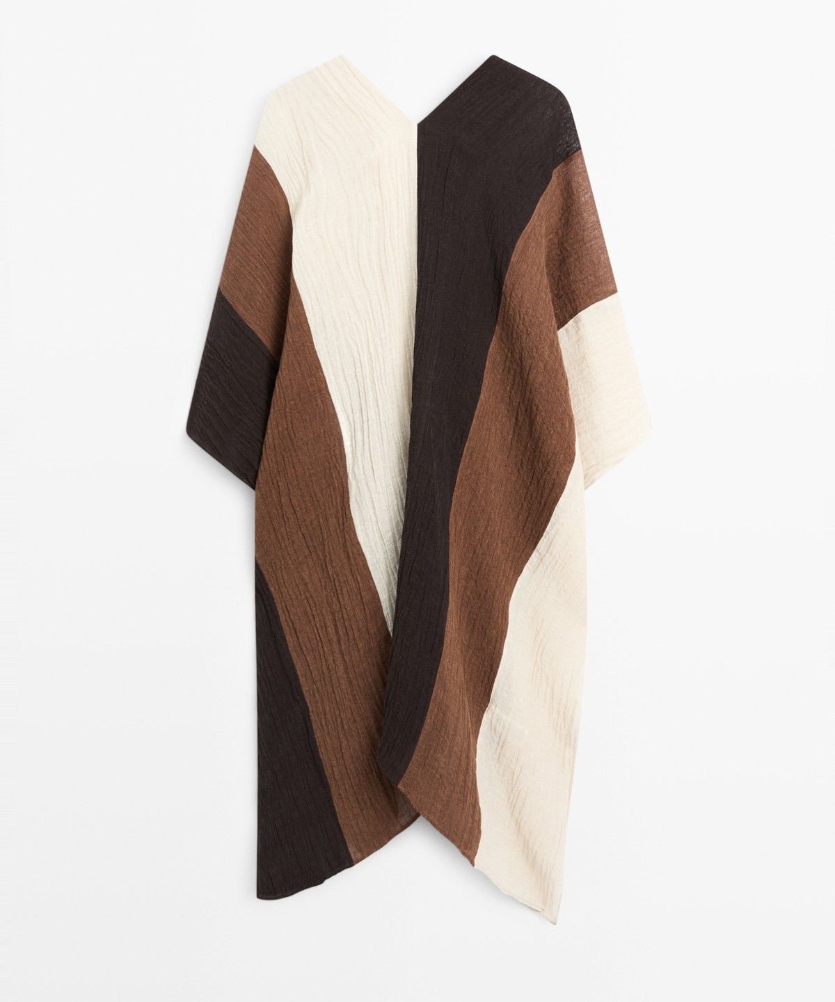 마시모두띠(MASSIMO DUTTI) 텍스처 린넨 블렌드 트리컬러 카프탄