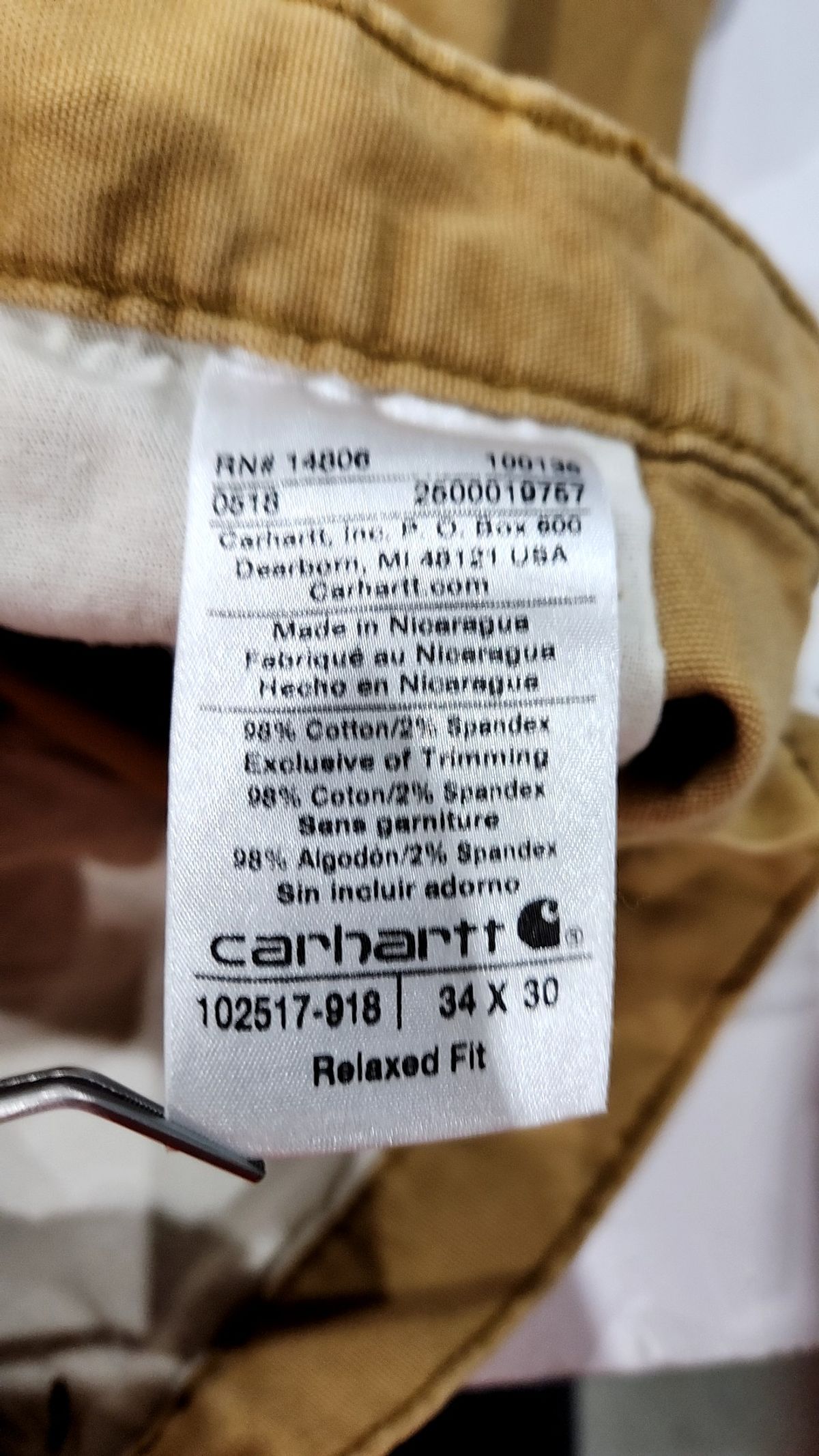 칼하트(CARHARTT) 코튼 팬츠 34/30