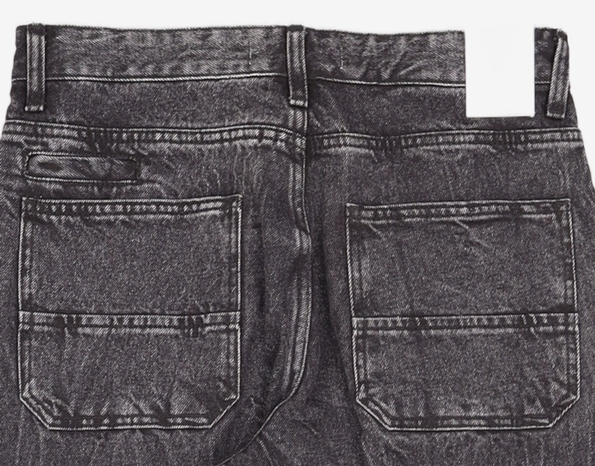 애드오프(ADDOFF) Lightning Washed Crop Denim Pants - Black S