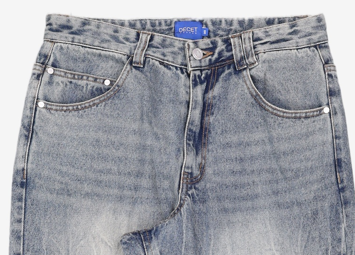 데케트(DECET) Mid Rise Wide Jeans DCPT027BlueCenter 30