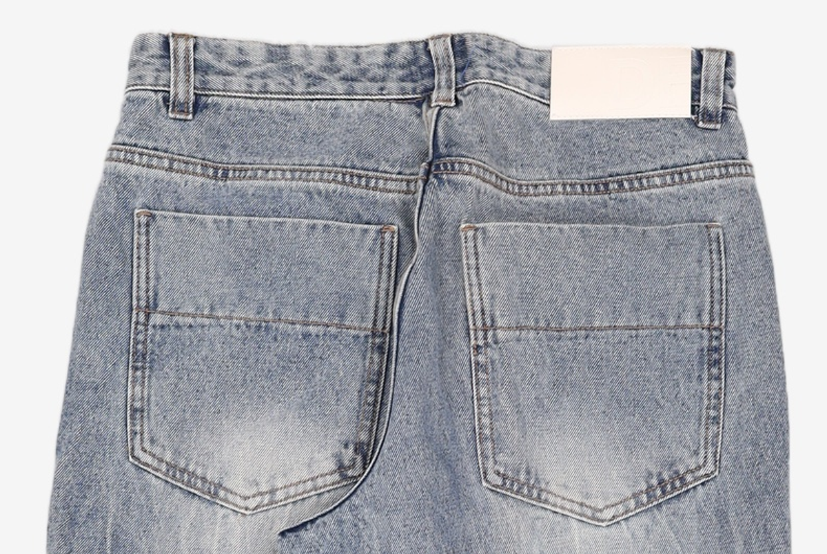 데케트(DECET) Mid Rise Wide Jeans DCPT027BlueCenter 30