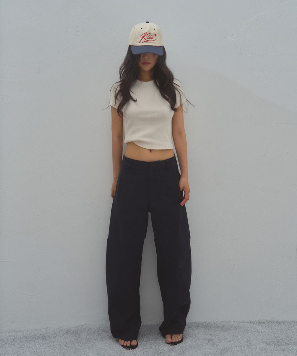 키미미(KIMIMI) 키이 스타 로고 볼캡 네이비 크림