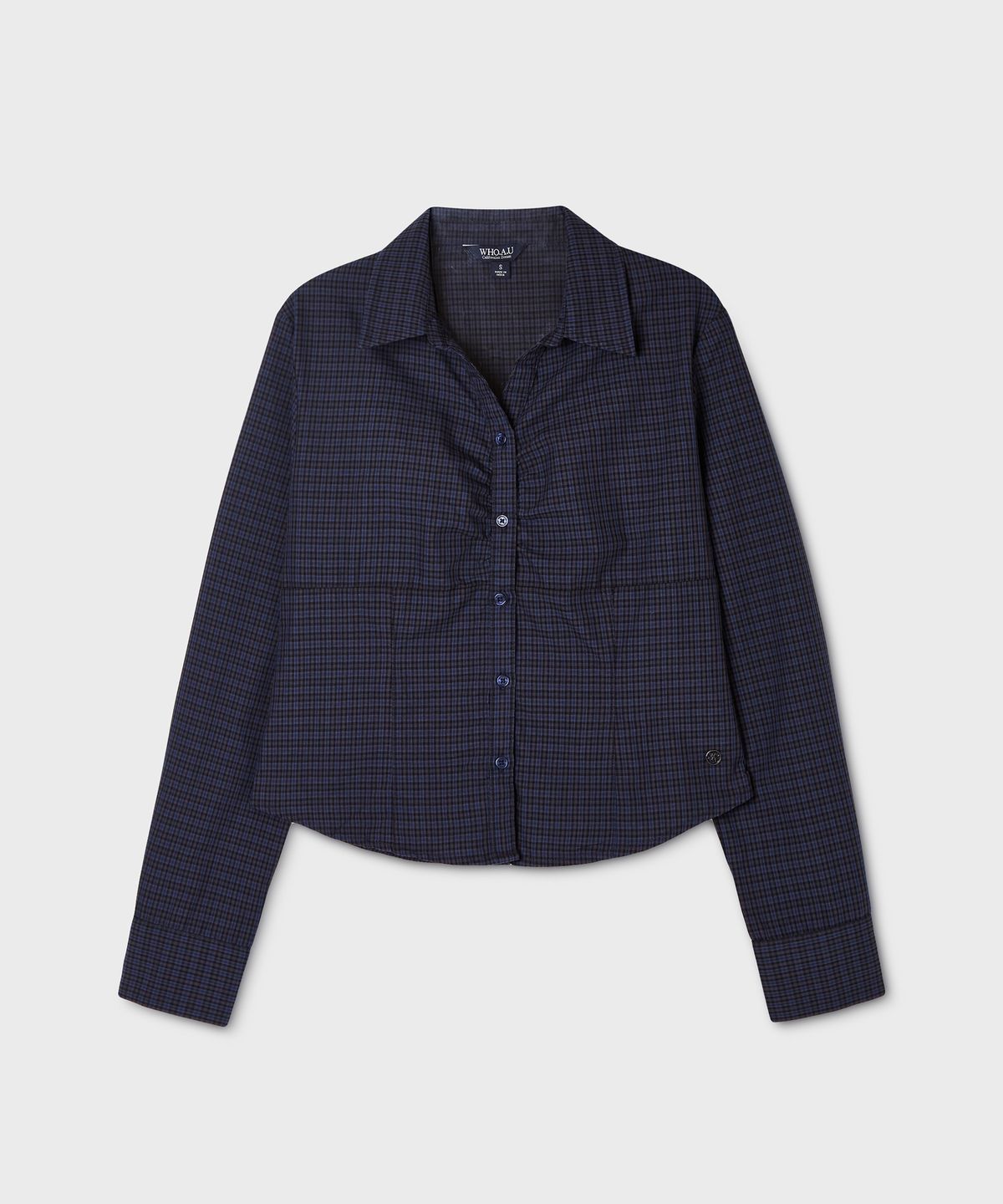 후아유(WHO.A.U) Slim Fit Check Blouse / WHBLG3831F