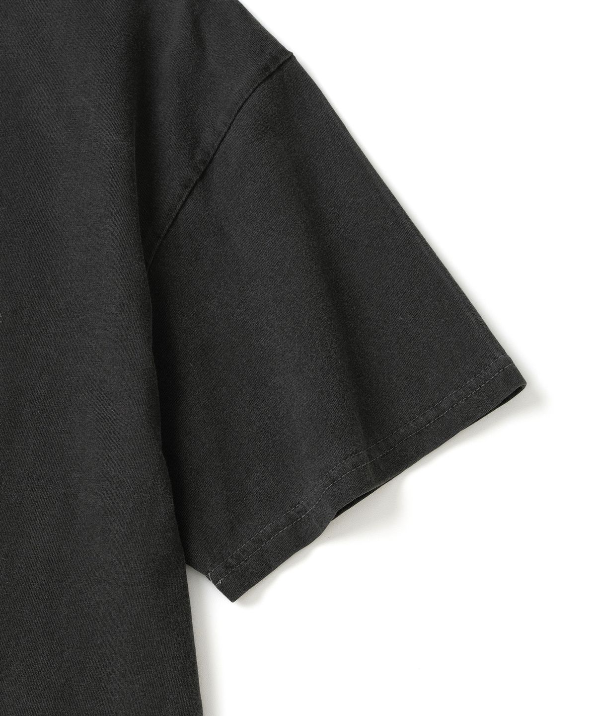 니티드(KNITTED) (UNISEX) 피그먼트 팜트리 그래픽 티셔츠 CROP  CHARCOAL