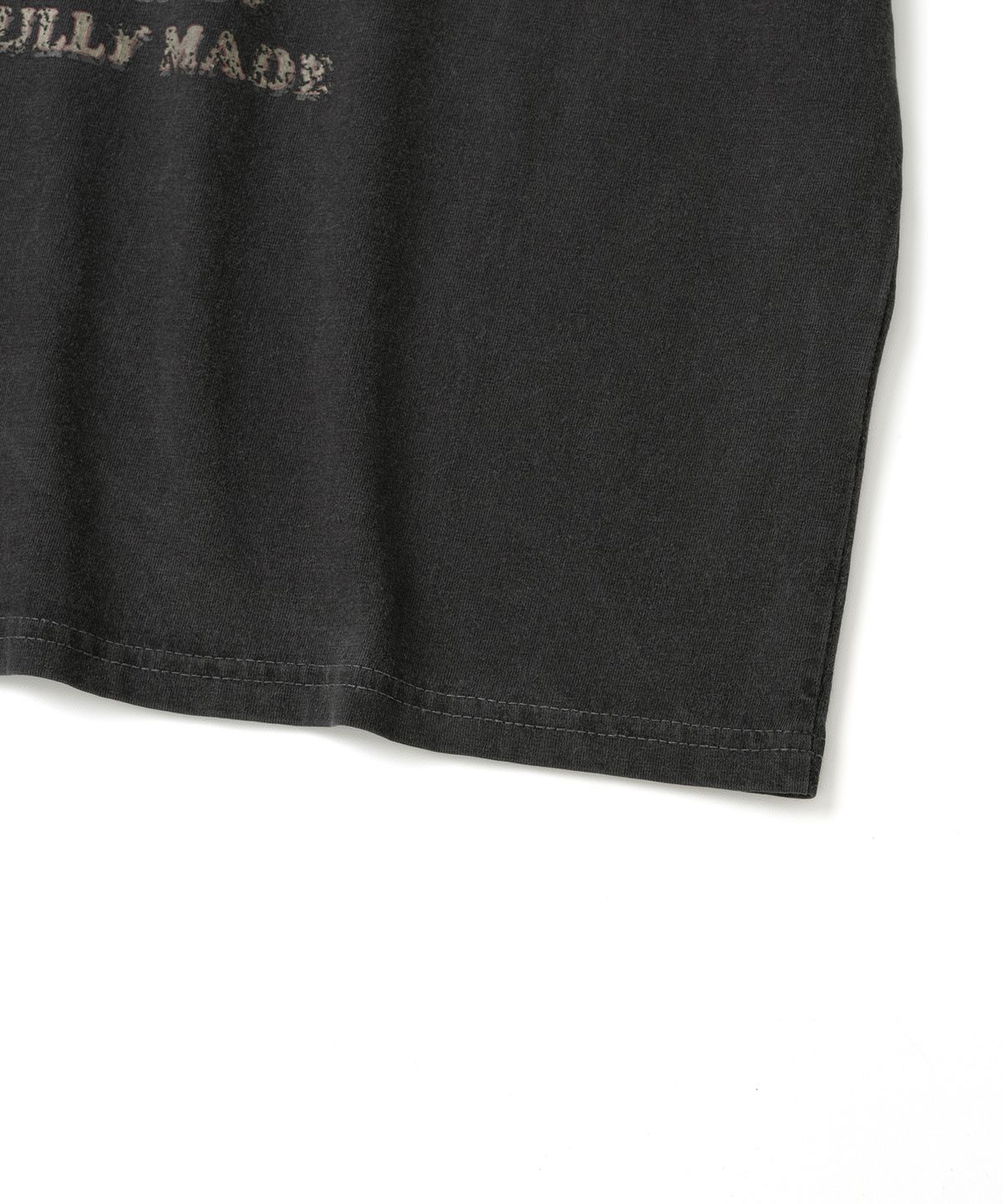 니티드(KNITTED) (UNISEX) 피그먼트 팜트리 그래픽 티셔츠 CROP  CHARCOAL