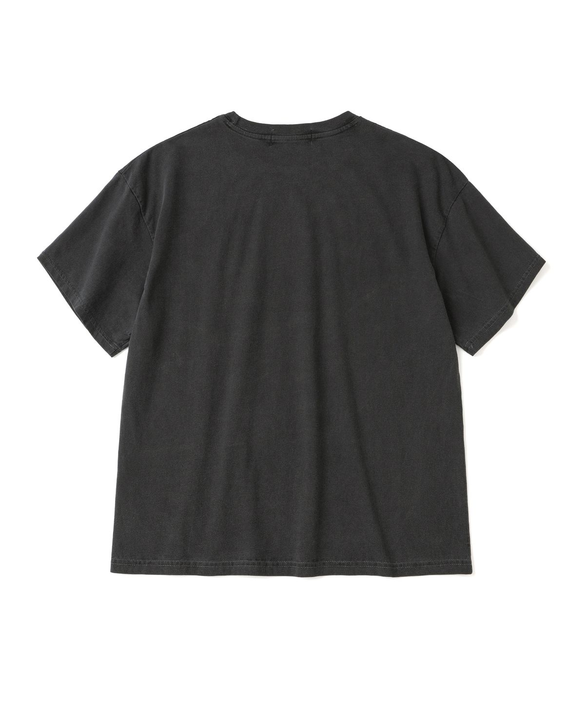 니티드(KNITTED) (UNISEX) 피그먼트 팜트리 그래픽 티셔츠 CROP  CHARCOAL