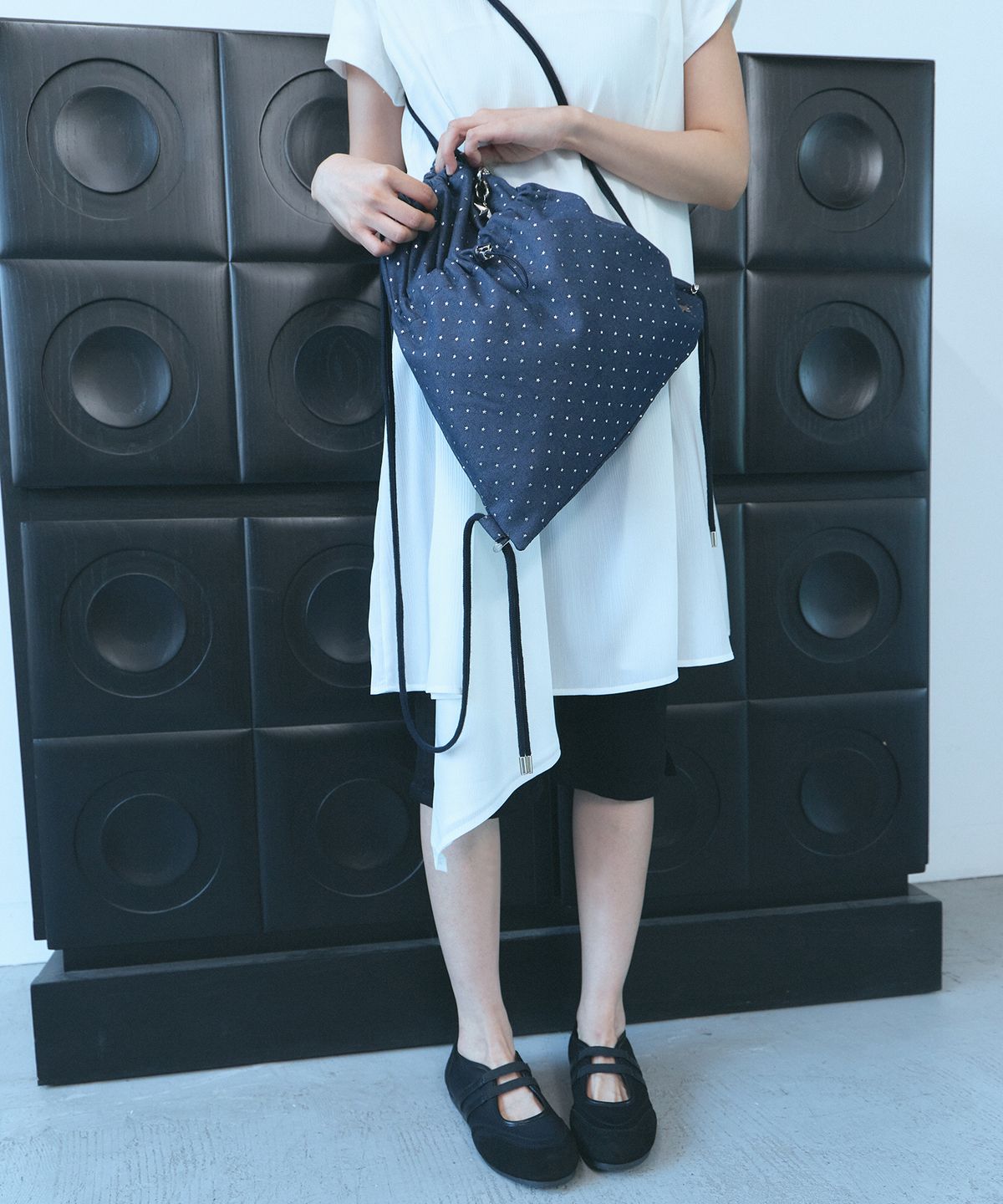 오아트(OART) Star Denim Gymsack String Bag [INDIGO BLUE]