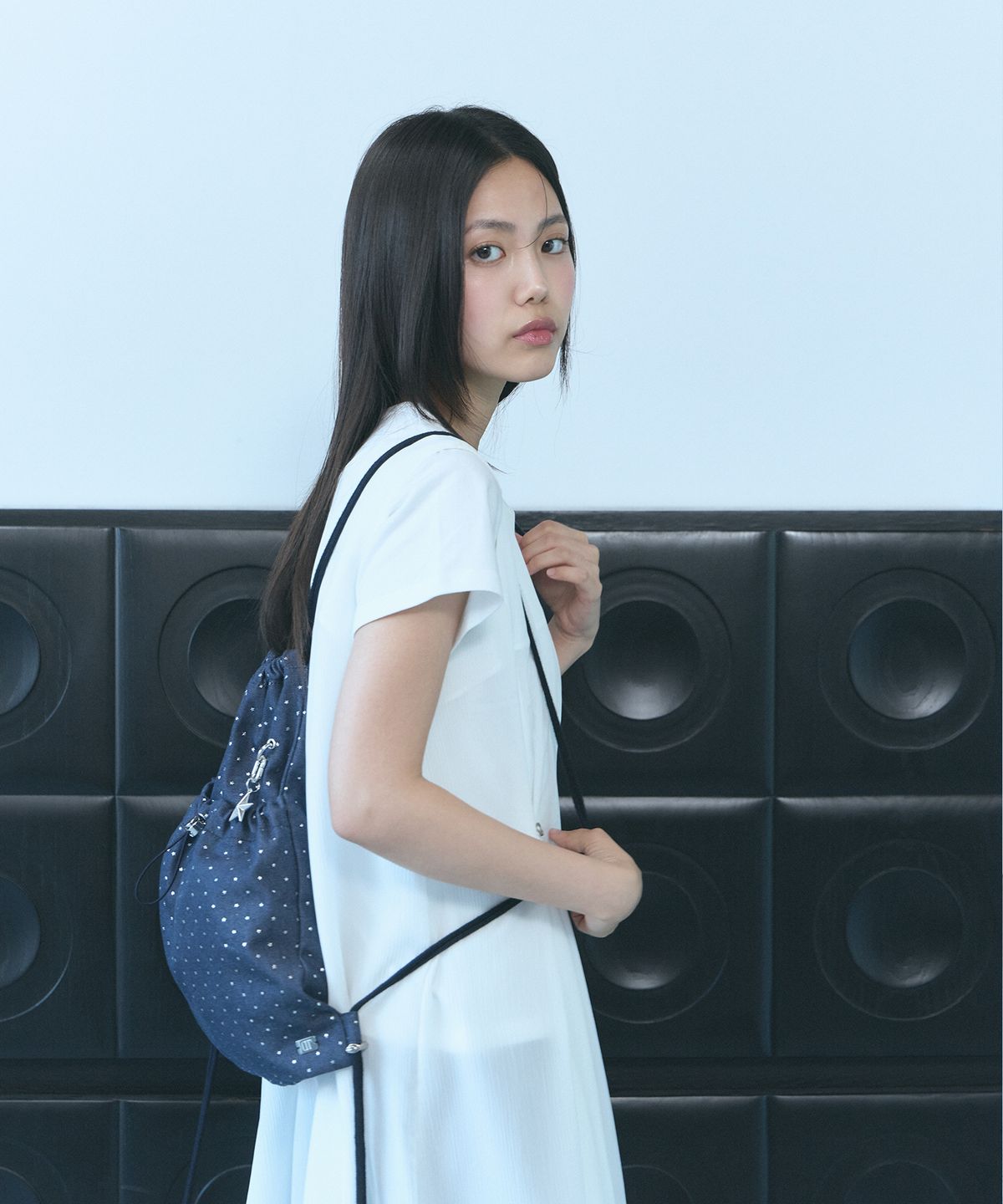 오아트(OART) Star Denim Gymsack String Bag [INDIGO BLUE]