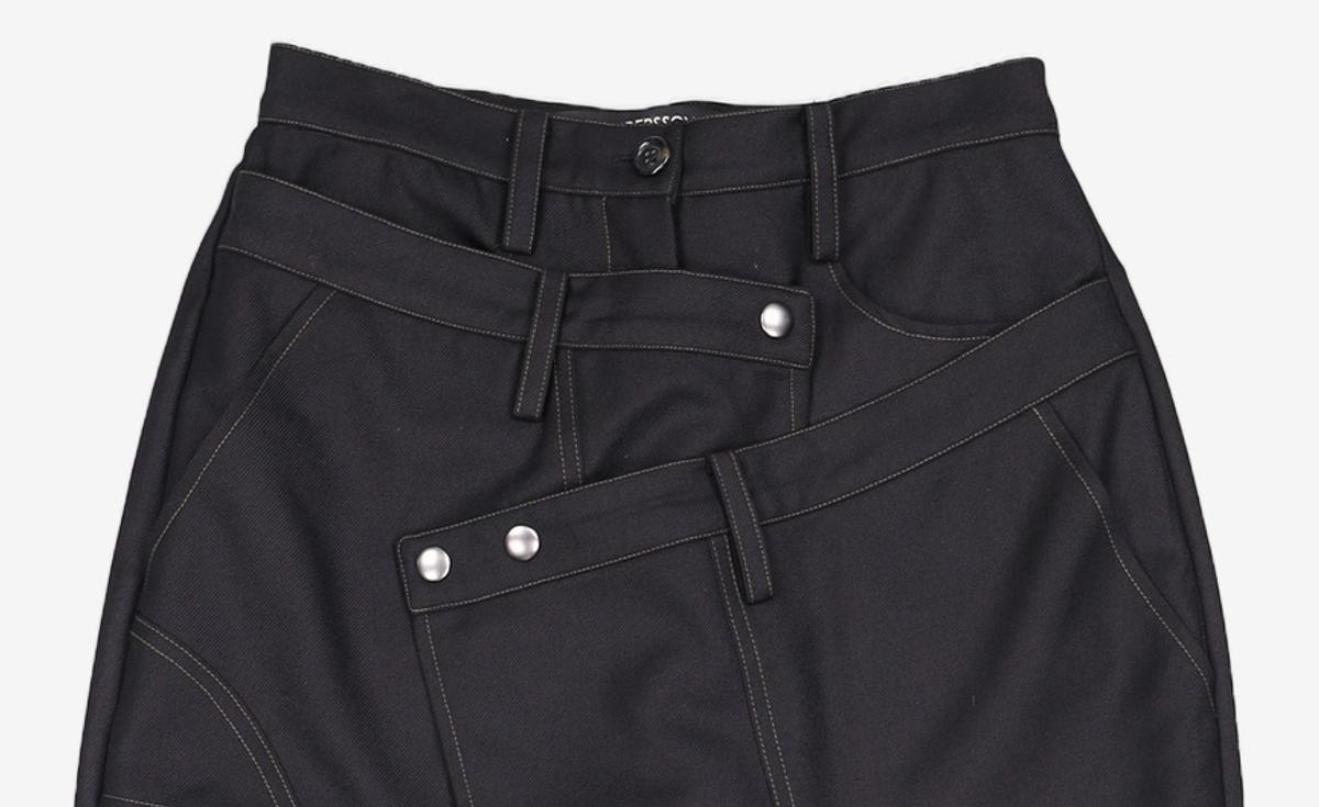 앤더슨벨(ADSB ANDERSSON BELL) CROSSOVER WRAP TAILORED TROUSER apa862w(BLACK) 36
