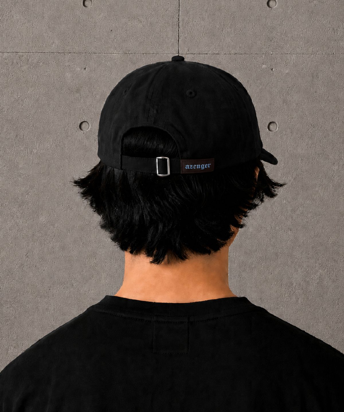 어젠더(AZENDER) 플랫 스냅 캡 LARGE 블랙