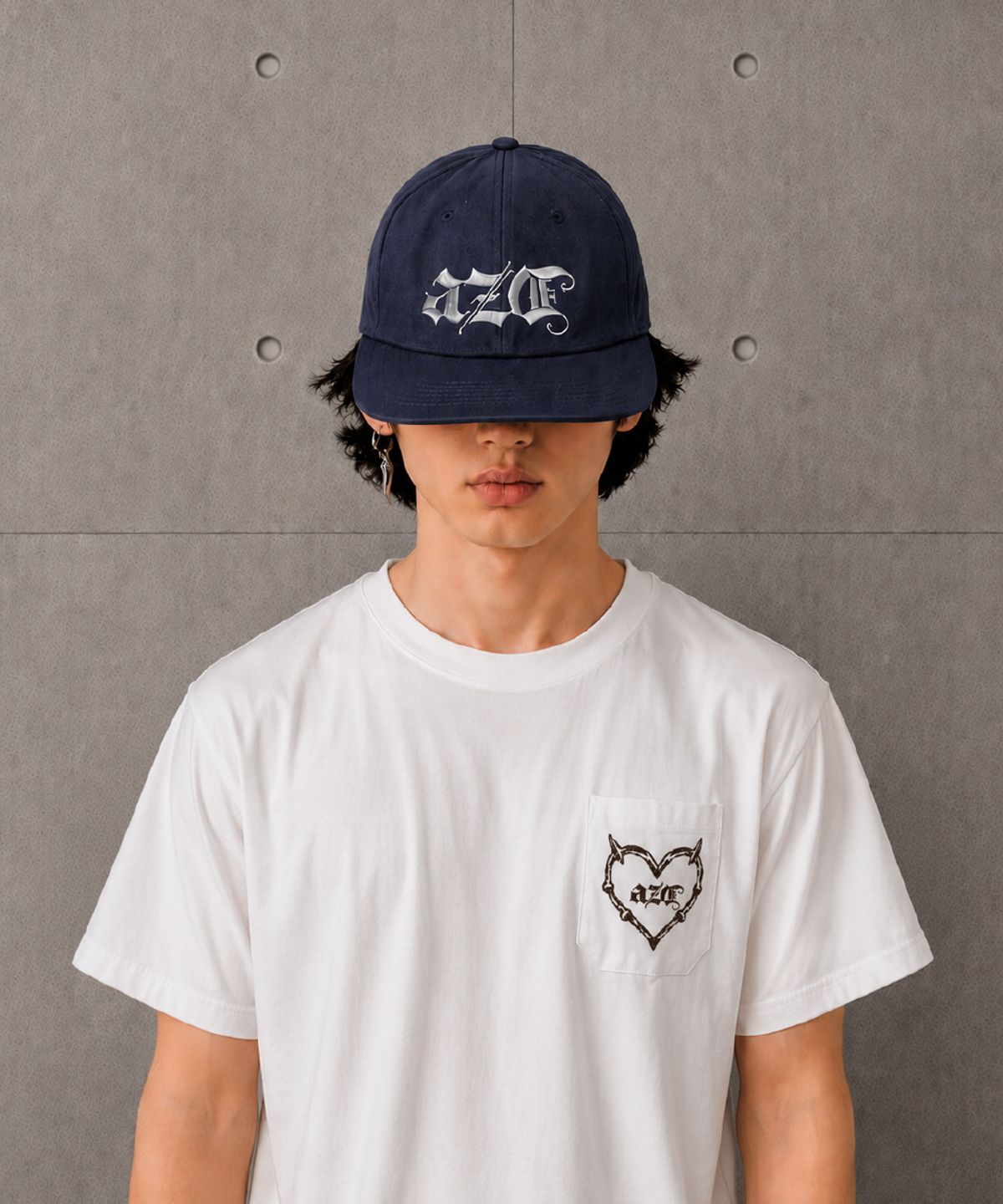 어젠더(AZENDER) 플랫 스냅 캡 LARGE 네이비