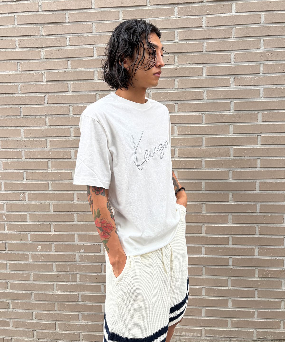겐조(KENZO) 남성 시그니처 클래식 티셔츠_K263AMT407WHX