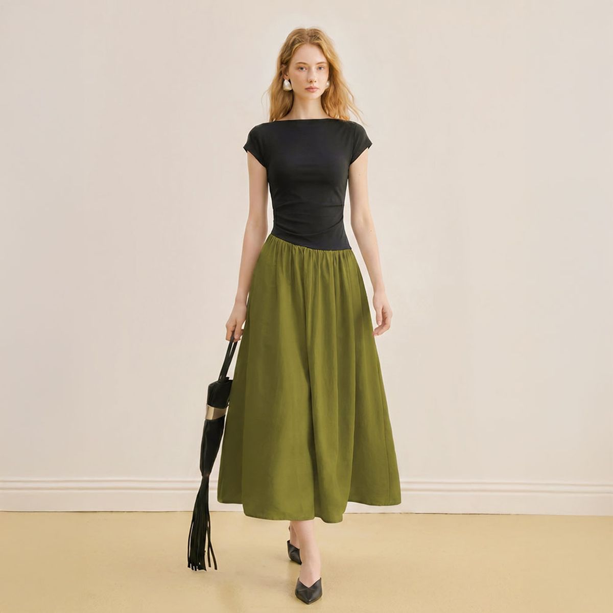 와이와이아이엠(YYIAM) YY_Elegant patchwork dress_2color