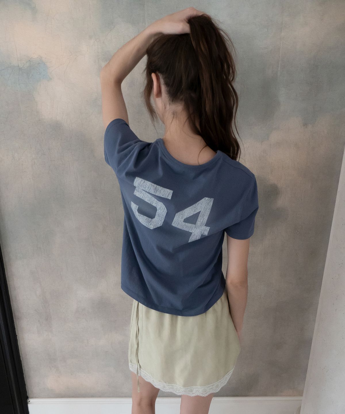 토아베(TOAVE) Spray City Layer Graphic T-Shirt (Dust blue)