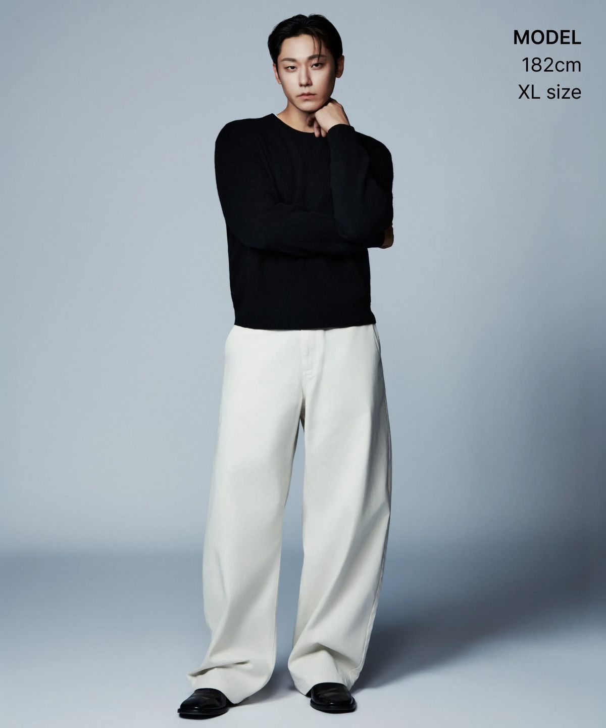 무신사 스탠다드(MUSINSA STANDARD) [빅토리아 울] 미니멀 리브드 크롭 니트 [블랙]