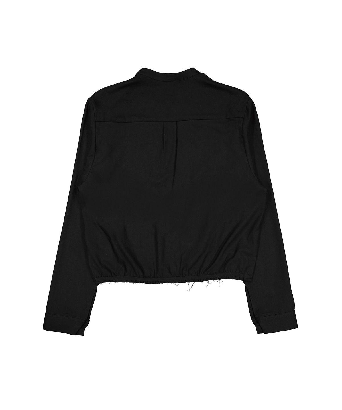 래크로프(LACKROPE) RAW CUT SHIRRING SHIRT - BLACK