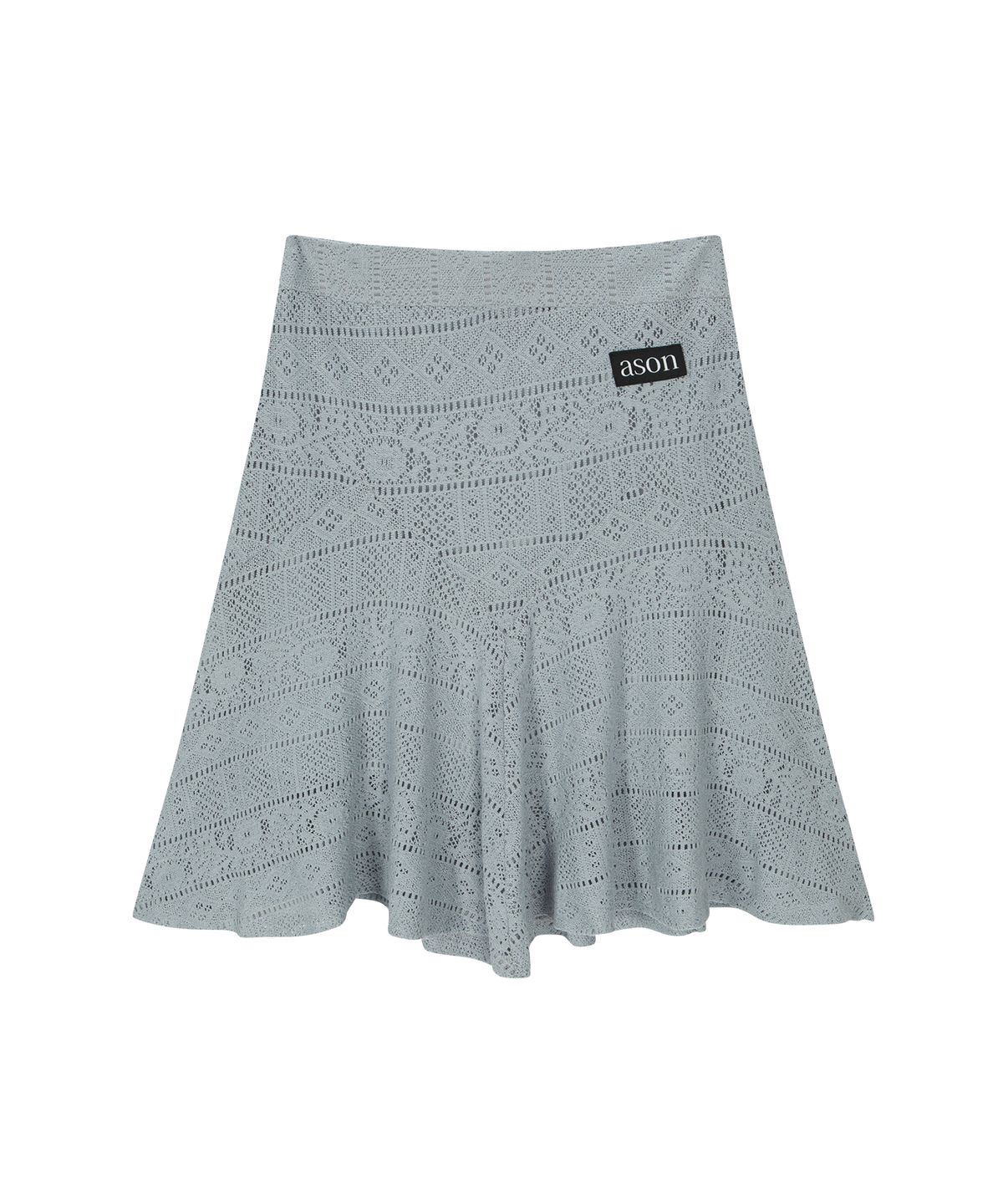 애즈온(ASON) WAVY LACE MIDI SKIRT / LIGHT BLUE