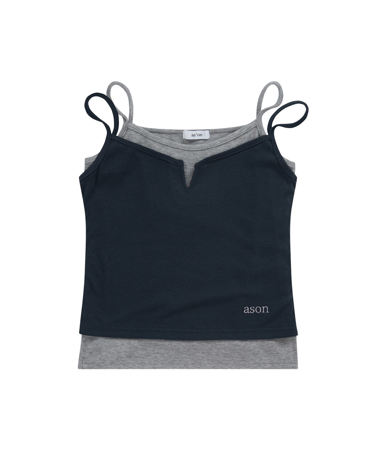 애즈온(ASON) SLIT LAYERED SLEEVELESS / NAVY